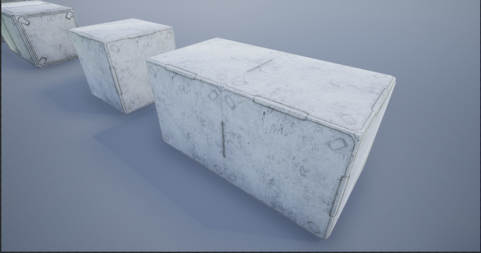 2K-4K White Sci-Fi Crates and Containers Low-poly 3D model_12