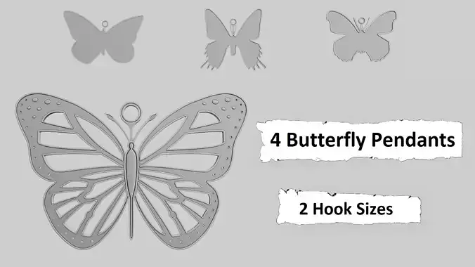 Butterfly Pendants 3D Printable Collection