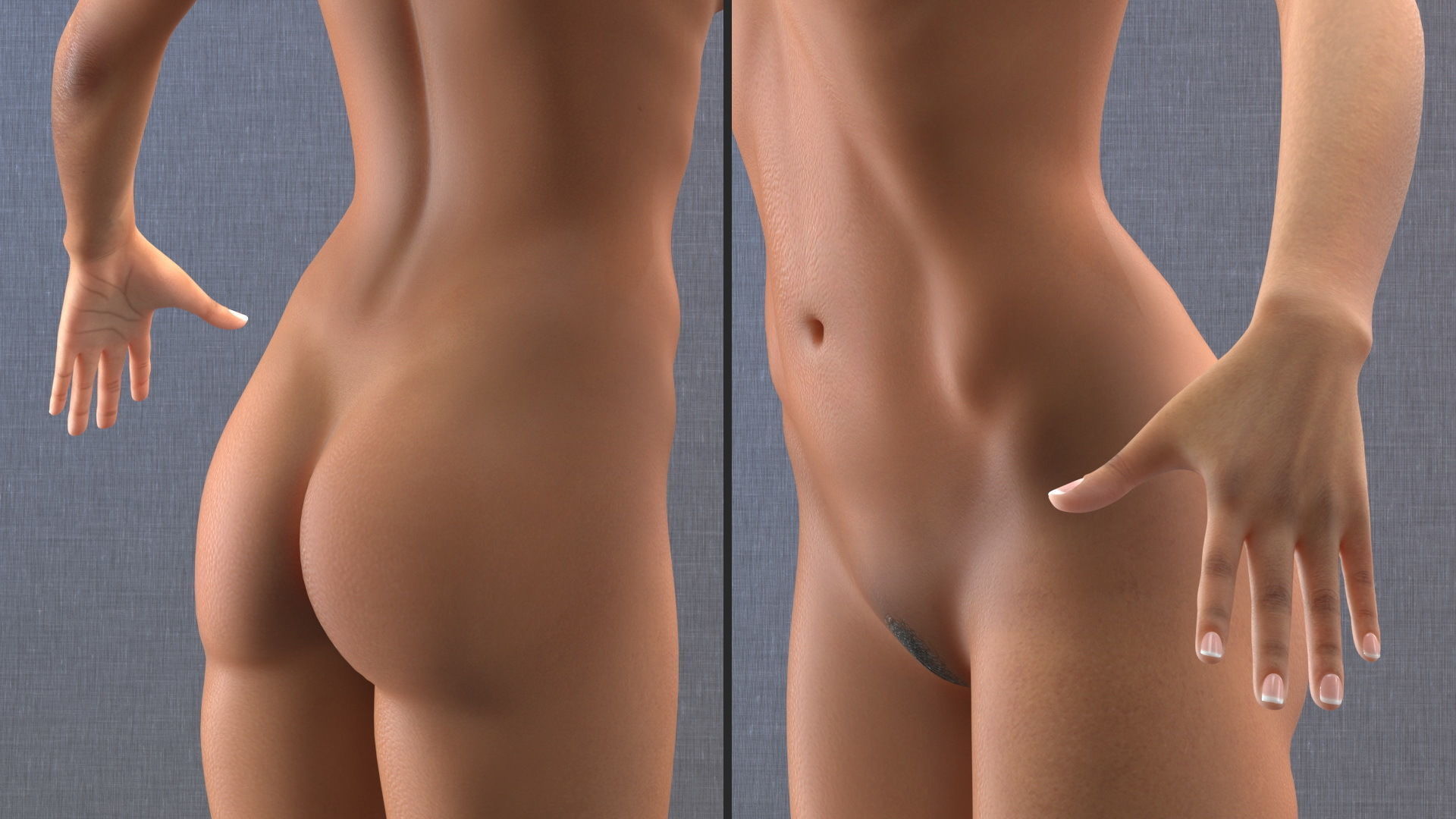 Young Woman Light Skin Black Rigged 3D model_17