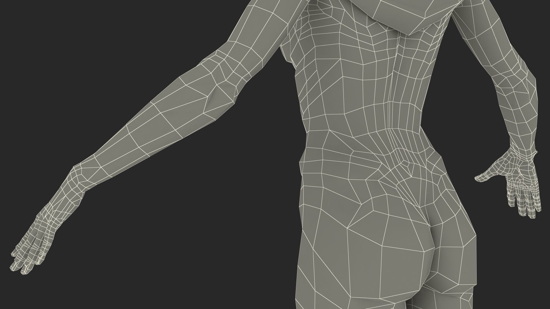 Young Woman Light Skin Black Rigged 3D model_39