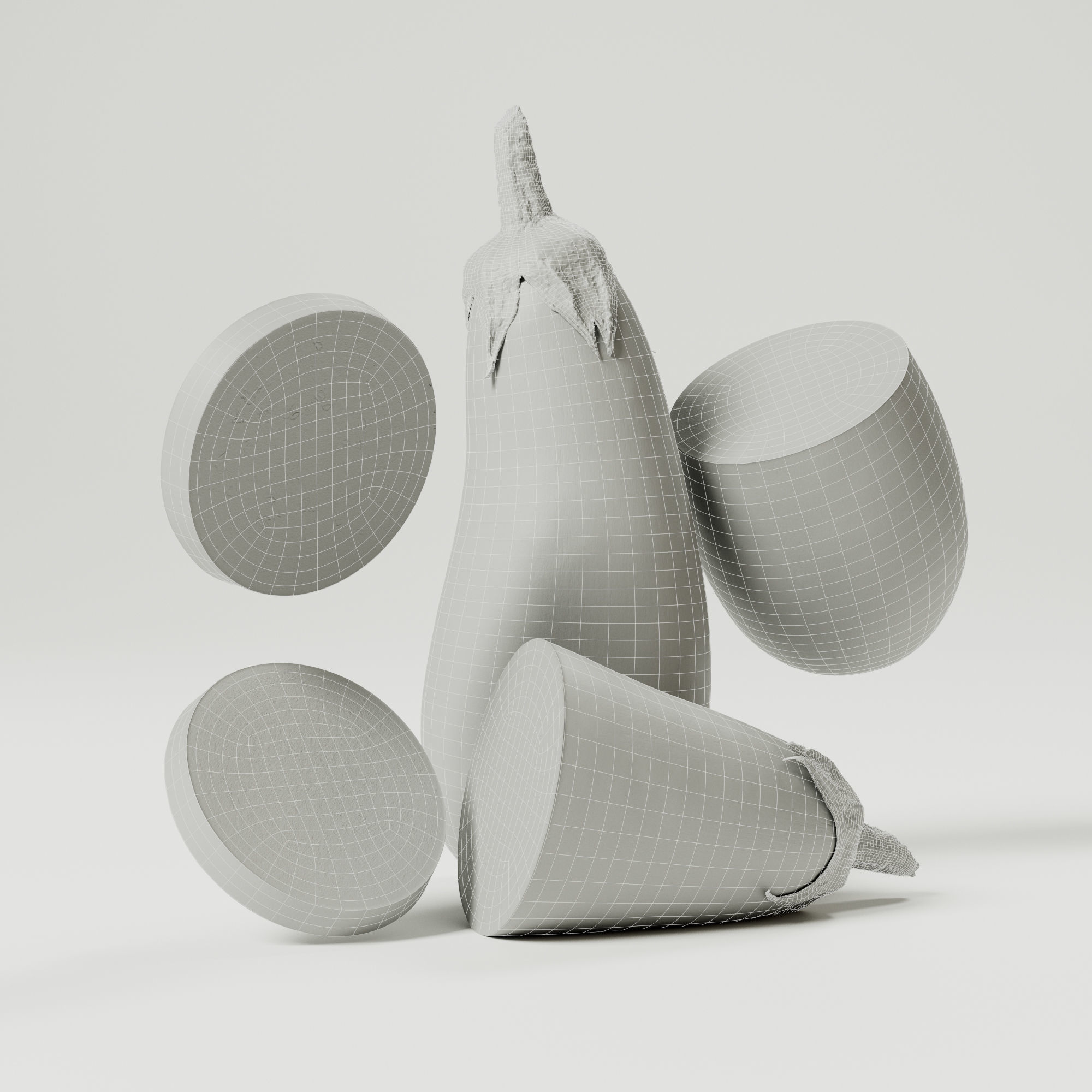 Aubergine - Eggplant 3D model_1