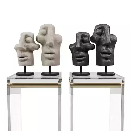 Abstract faces sculpture 3D model