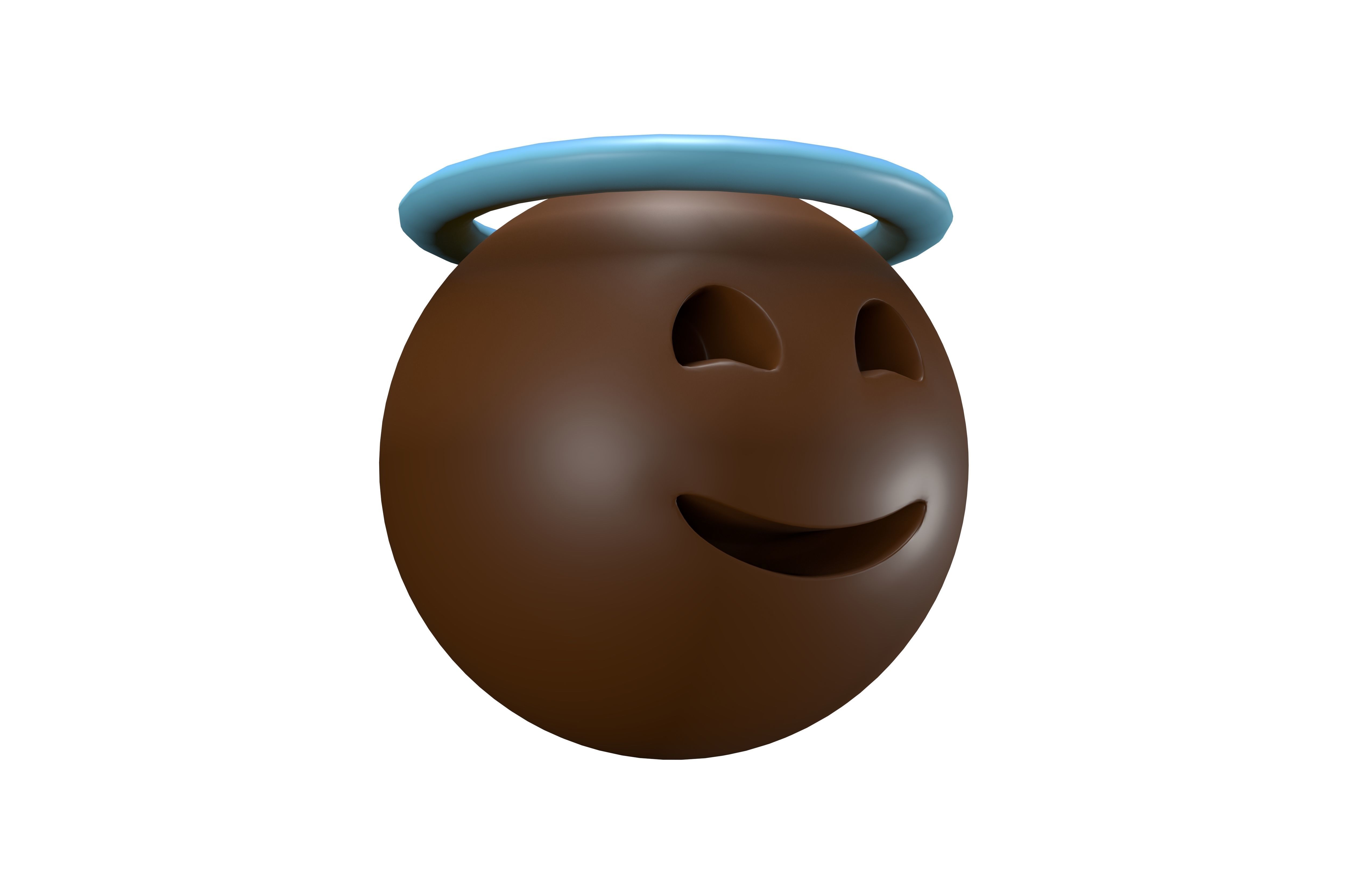 Smiling Face with Halo 04 Low-poly 3D model_2