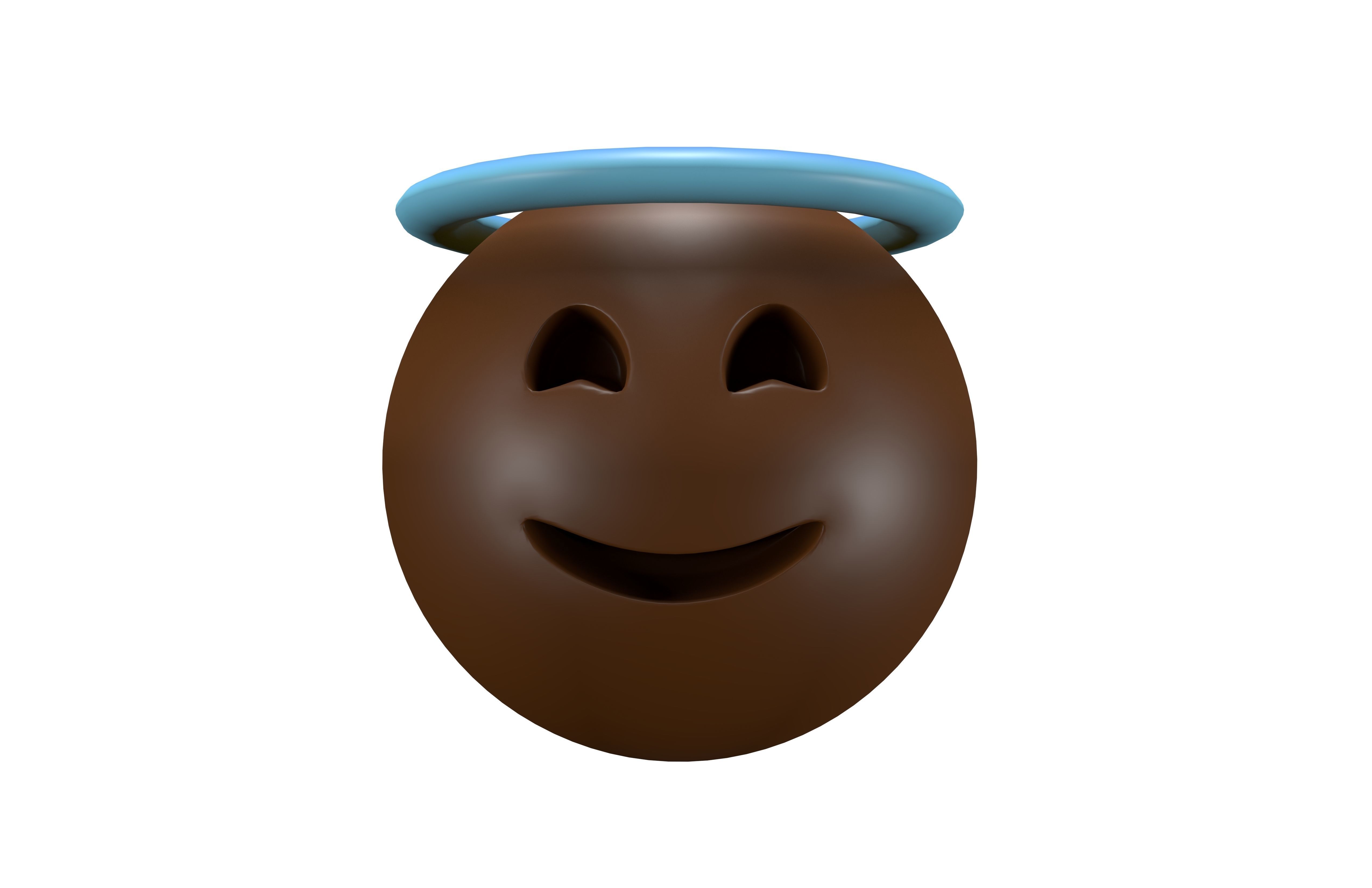 Smiling Face with Halo 04 Low-poly 3D model_1