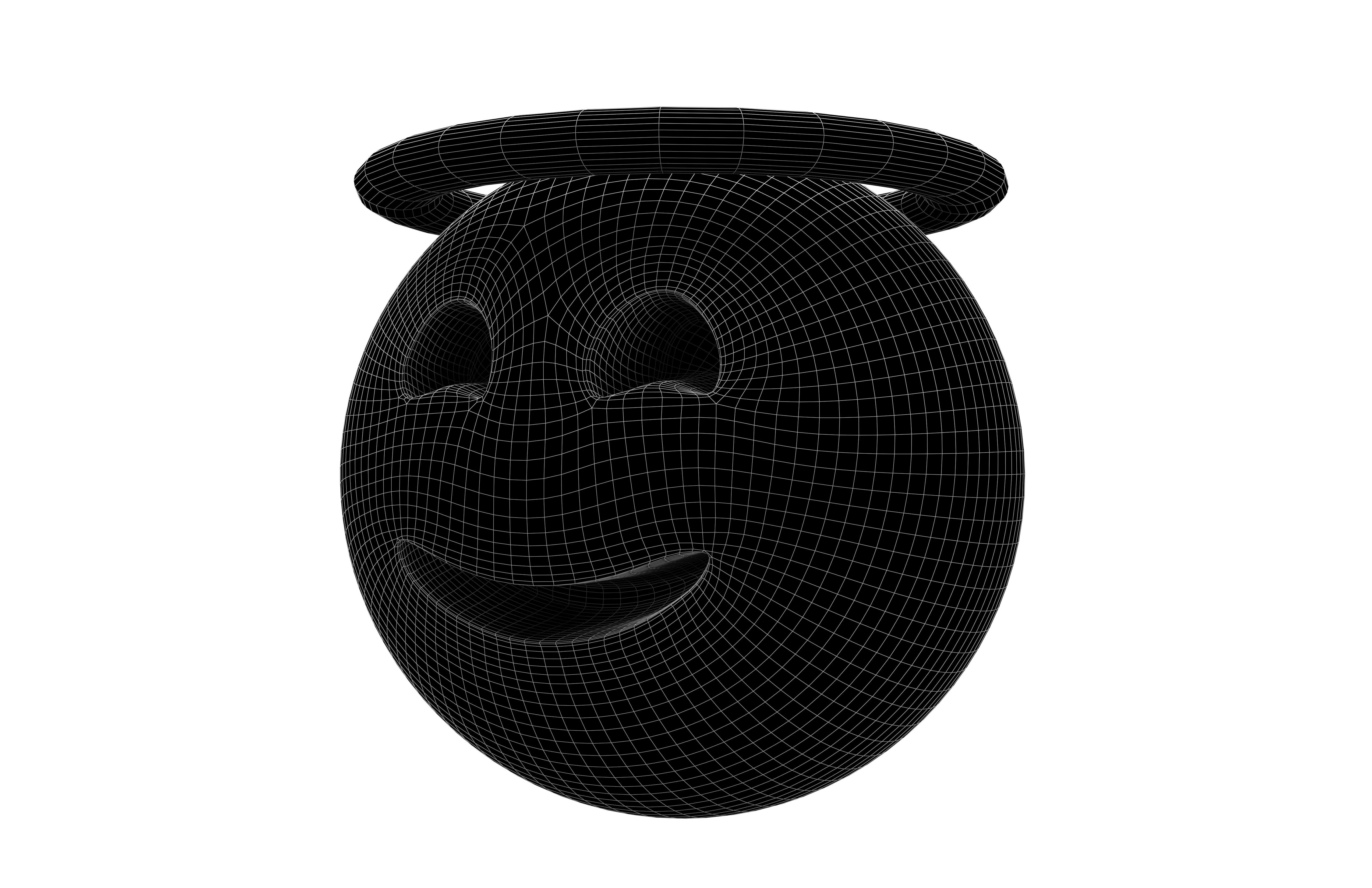 Smiling Face with Halo 04 Low-poly 3D model_5