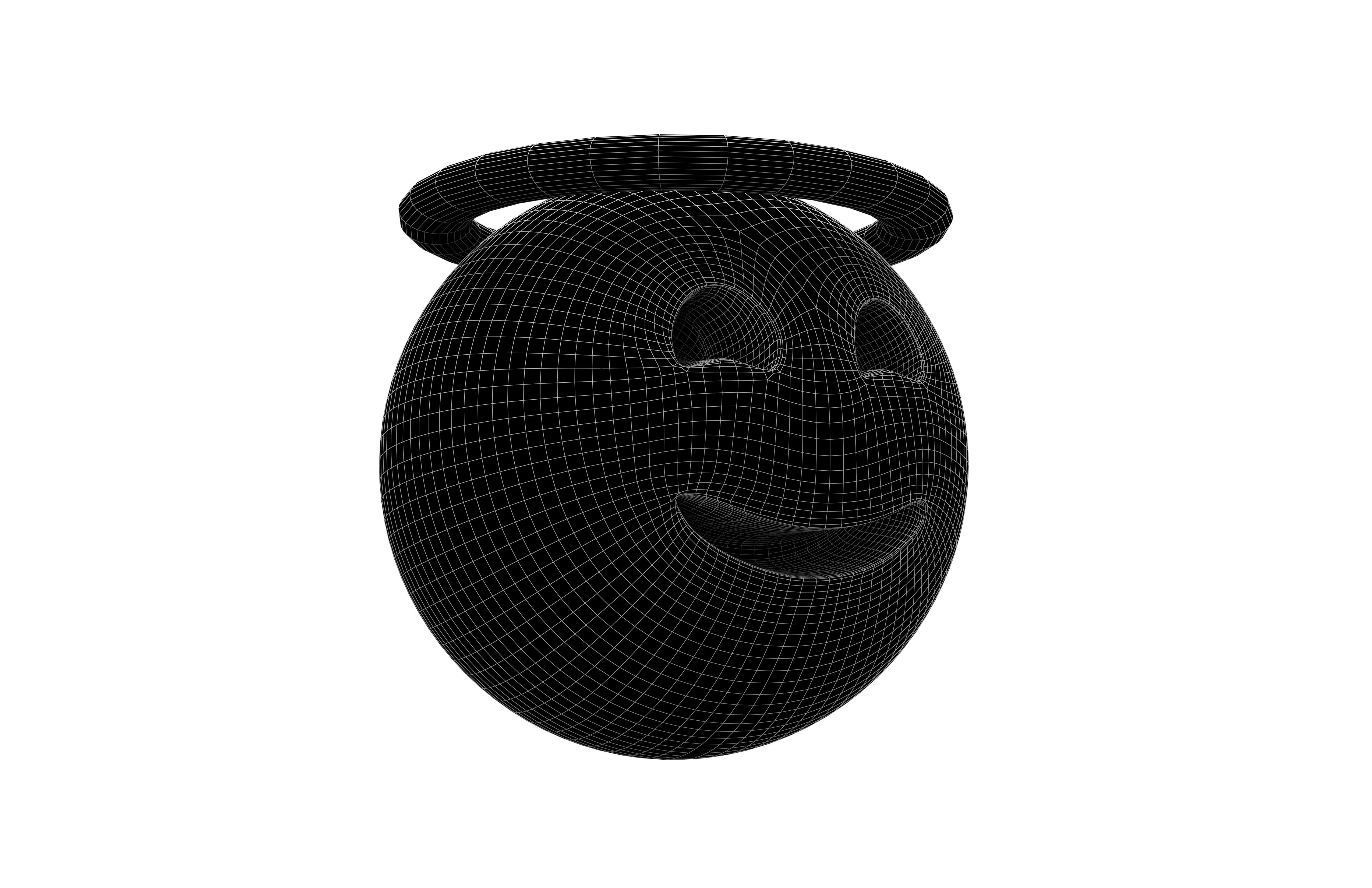 Smiling Face with Halo 04 Low-poly 3D model_7