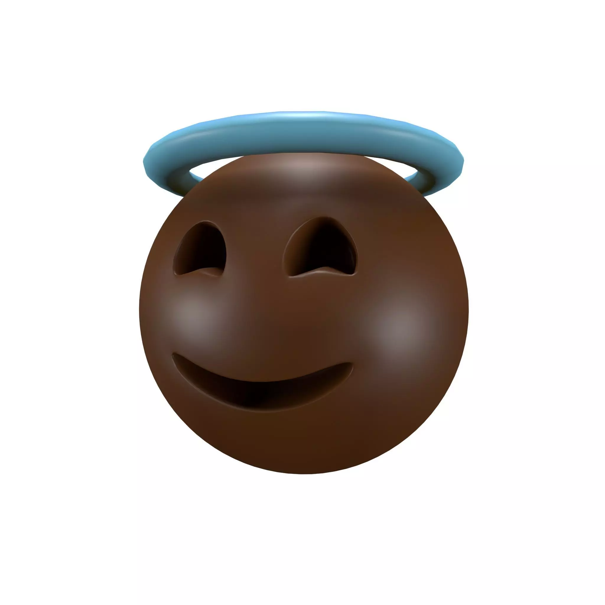 Smiling Face with Halo 04 Low-poly 3D model_0