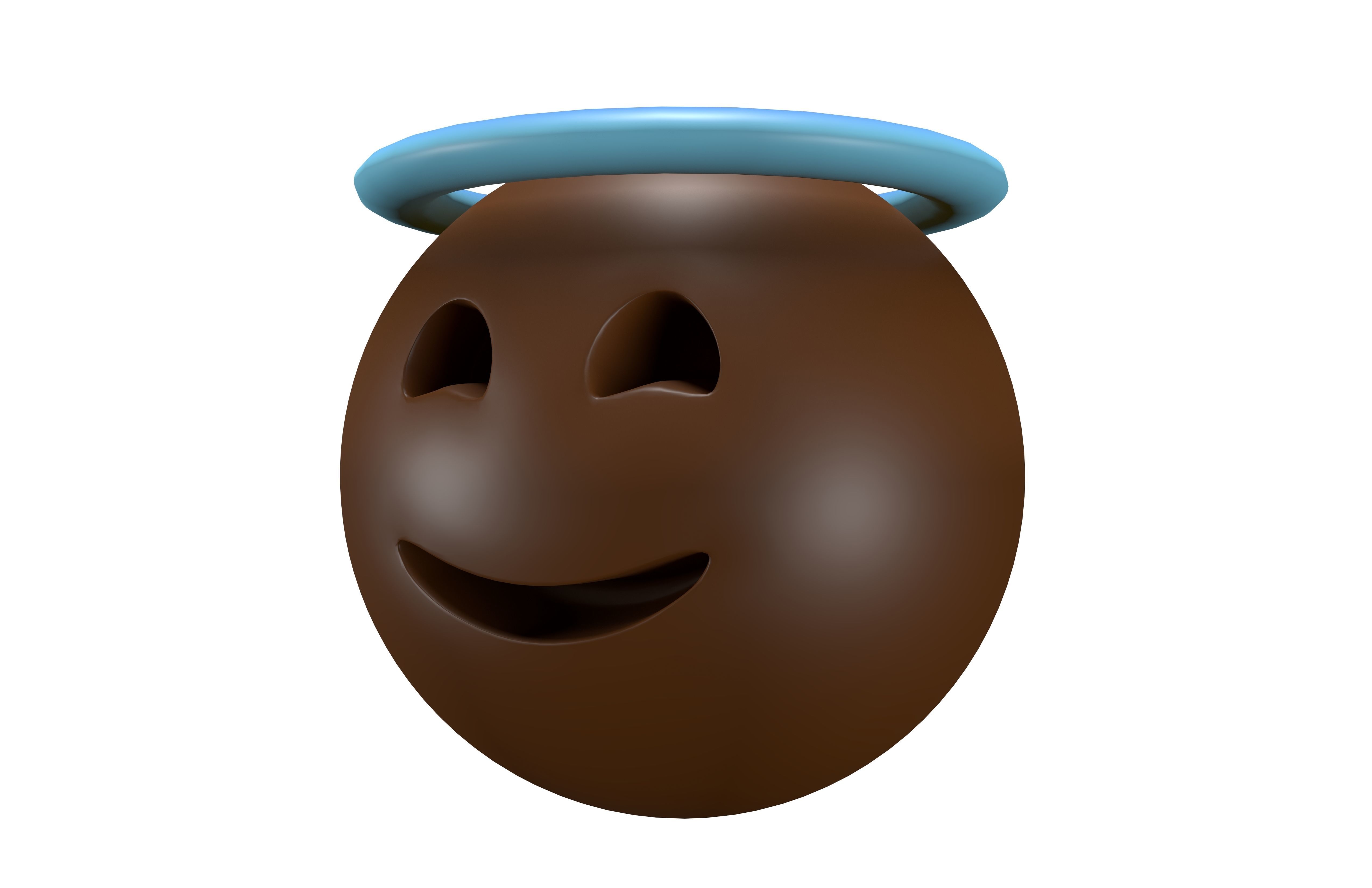 Smiling Face with Halo 04 Low-poly 3D model_3