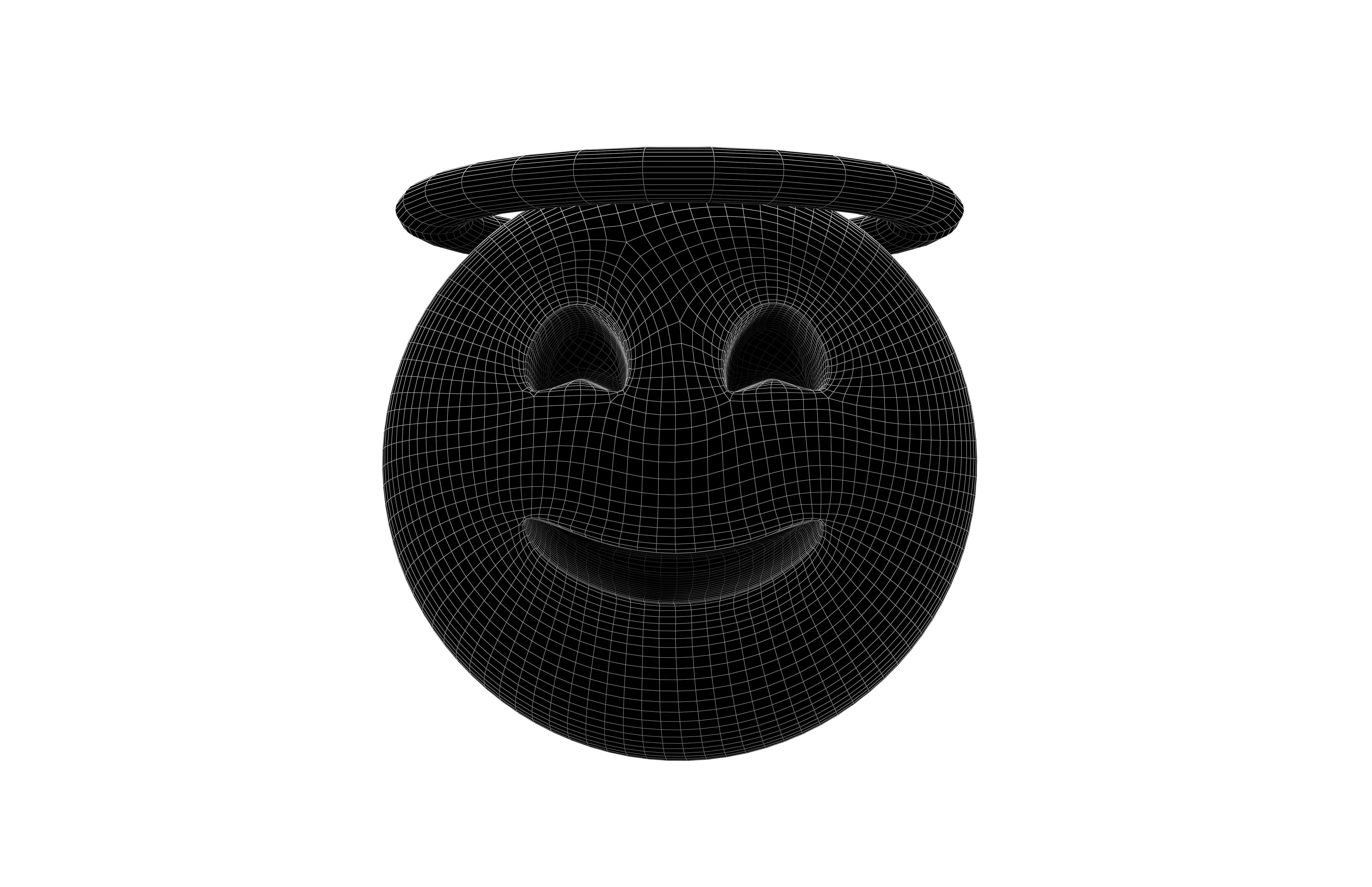 Smiling Face with Halo 04 Low-poly 3D model_6
