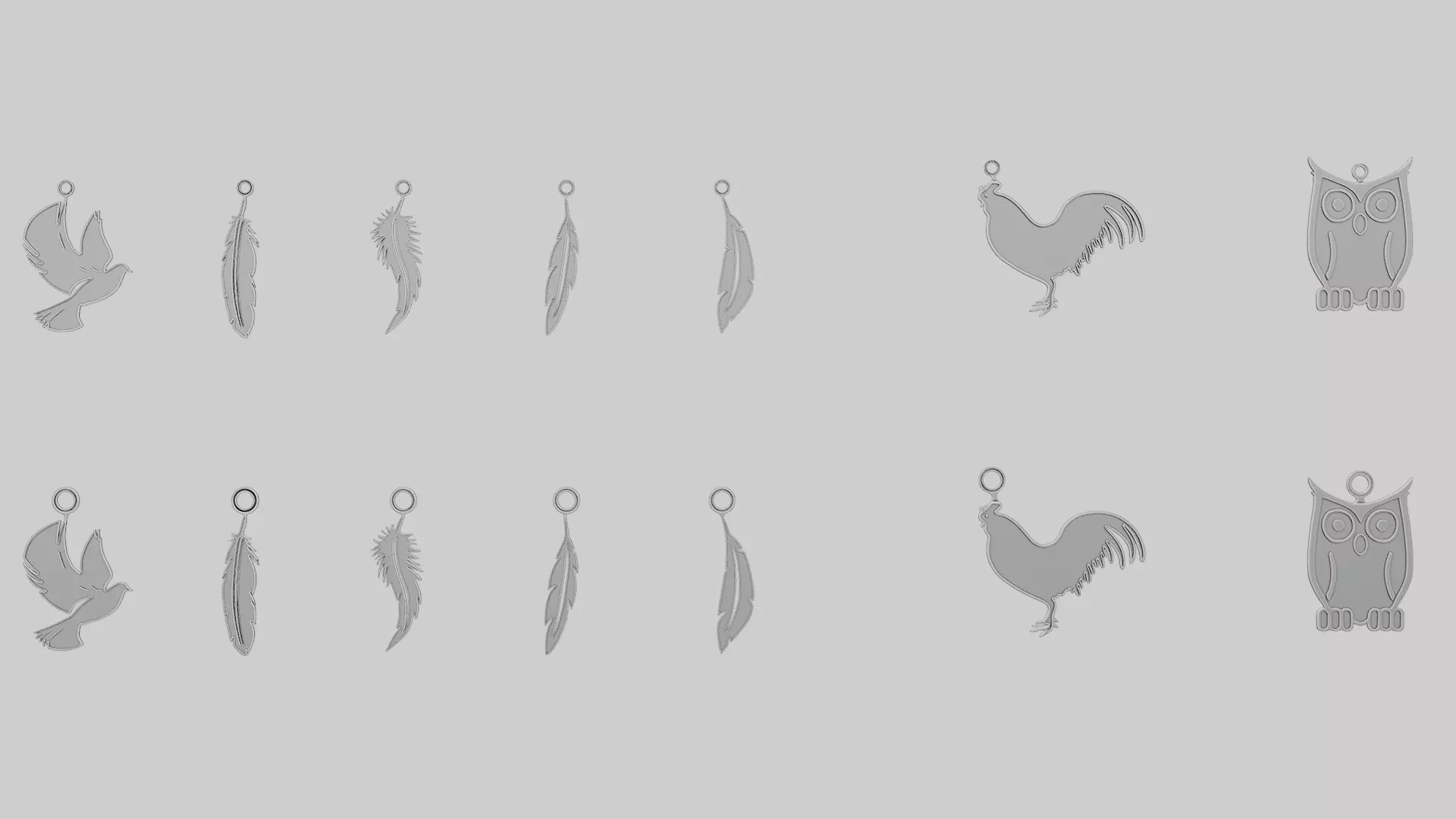 Creatures Birds 3D Printable Pendant Collection 3D print model_1
