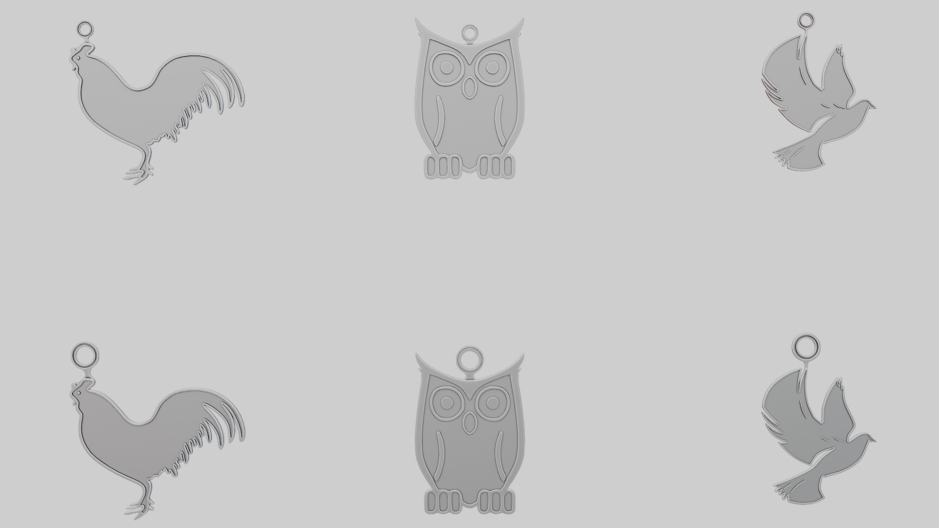 Creatures Birds 3D Printable Pendant Collection 3D print model_3