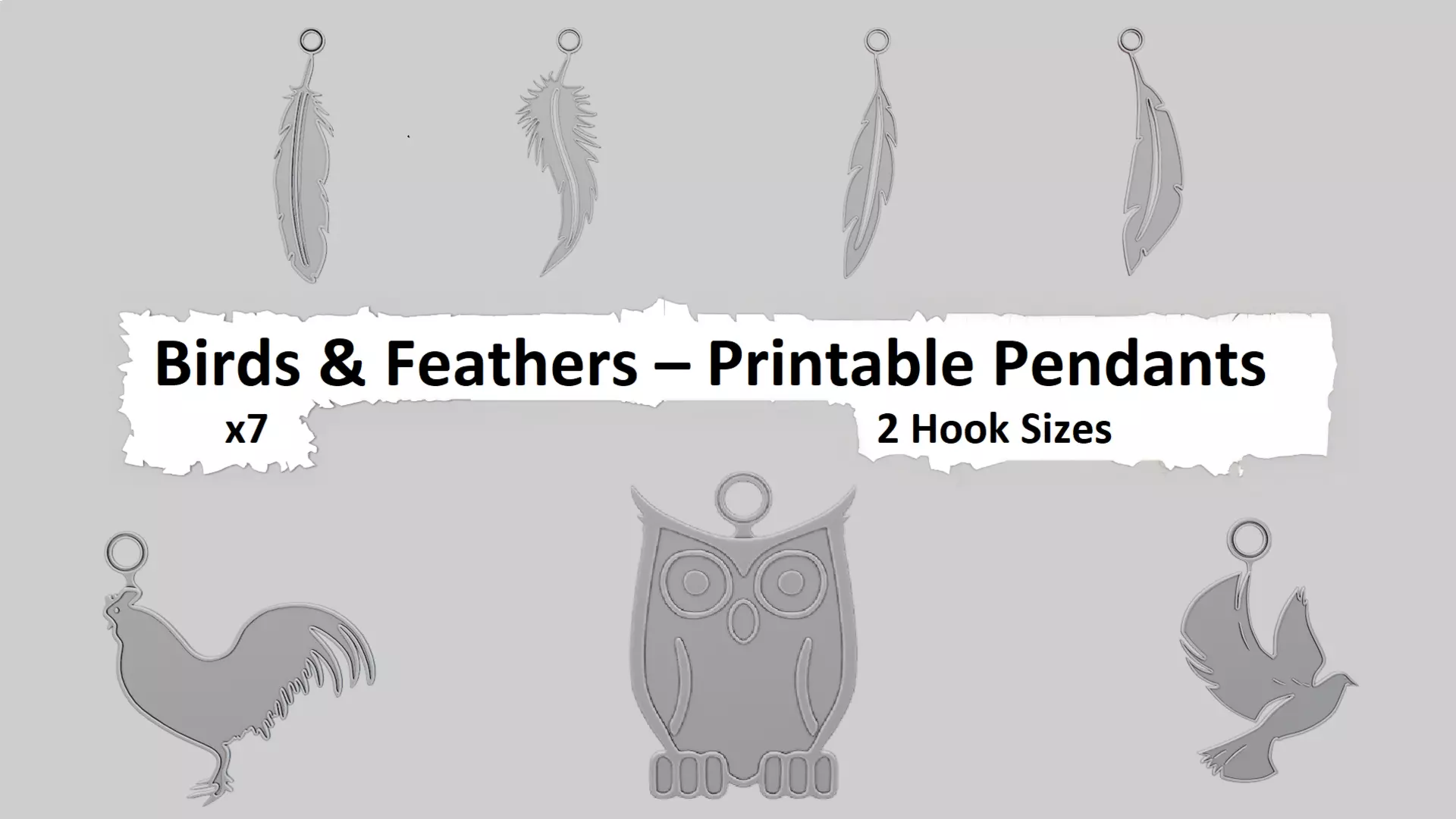 Creatures Birds 3D Printable Pendant Collection 3D print model_0