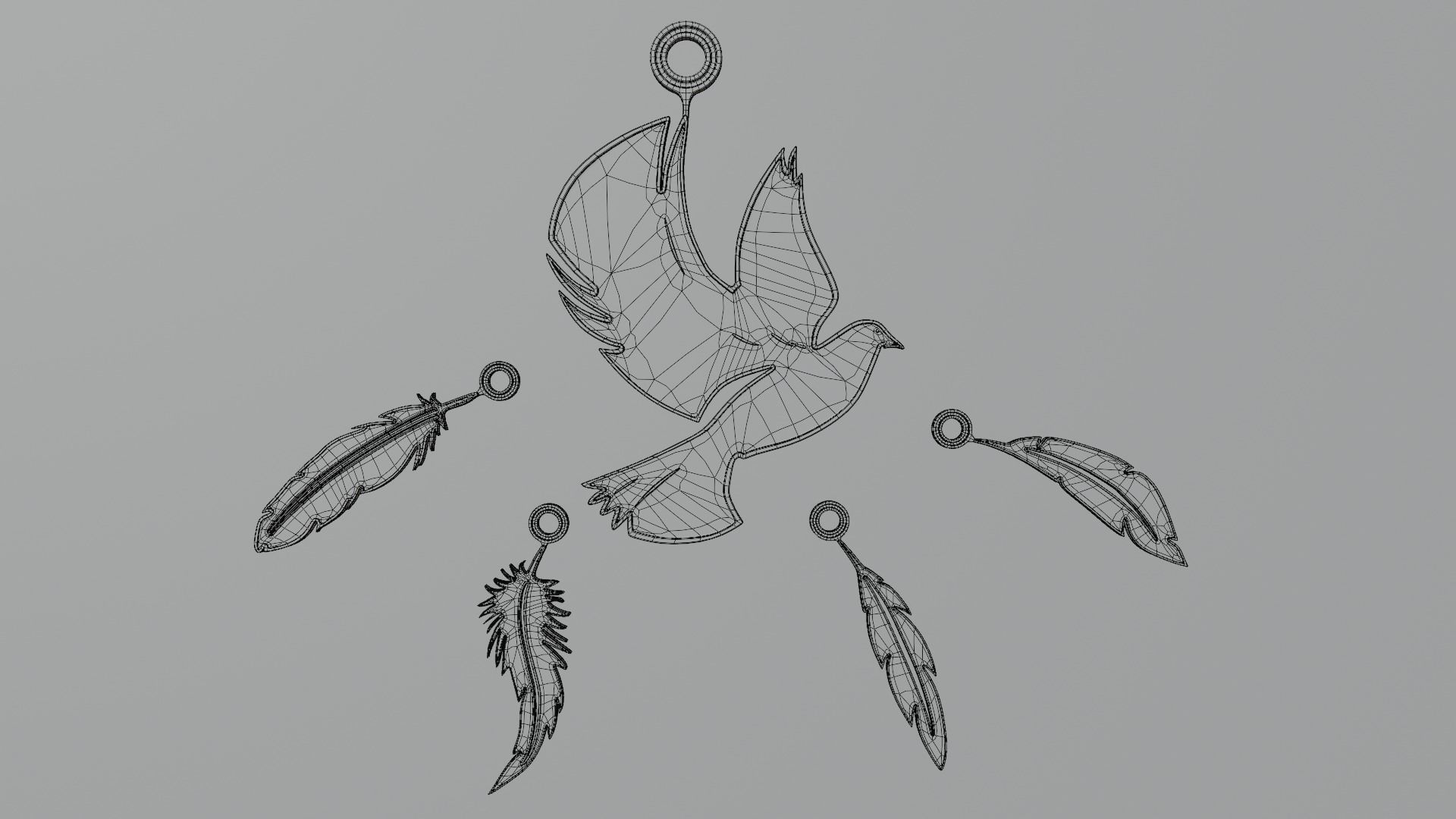 Creatures Birds 3D Printable Pendant Collection 3D print model_4