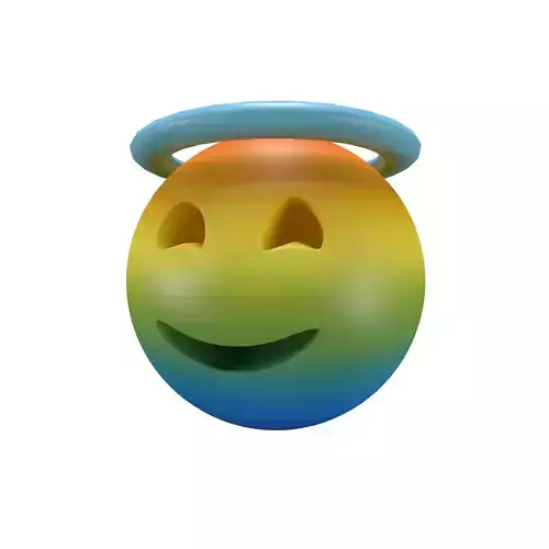 Smiling Face with Halo 05 Low-poly 3D model