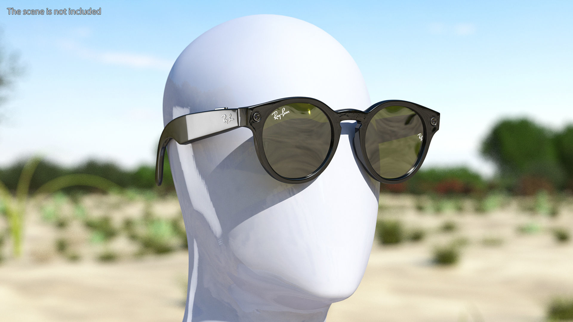 Ray Ban Stories Round Smart Glasses Dark 3D model_2