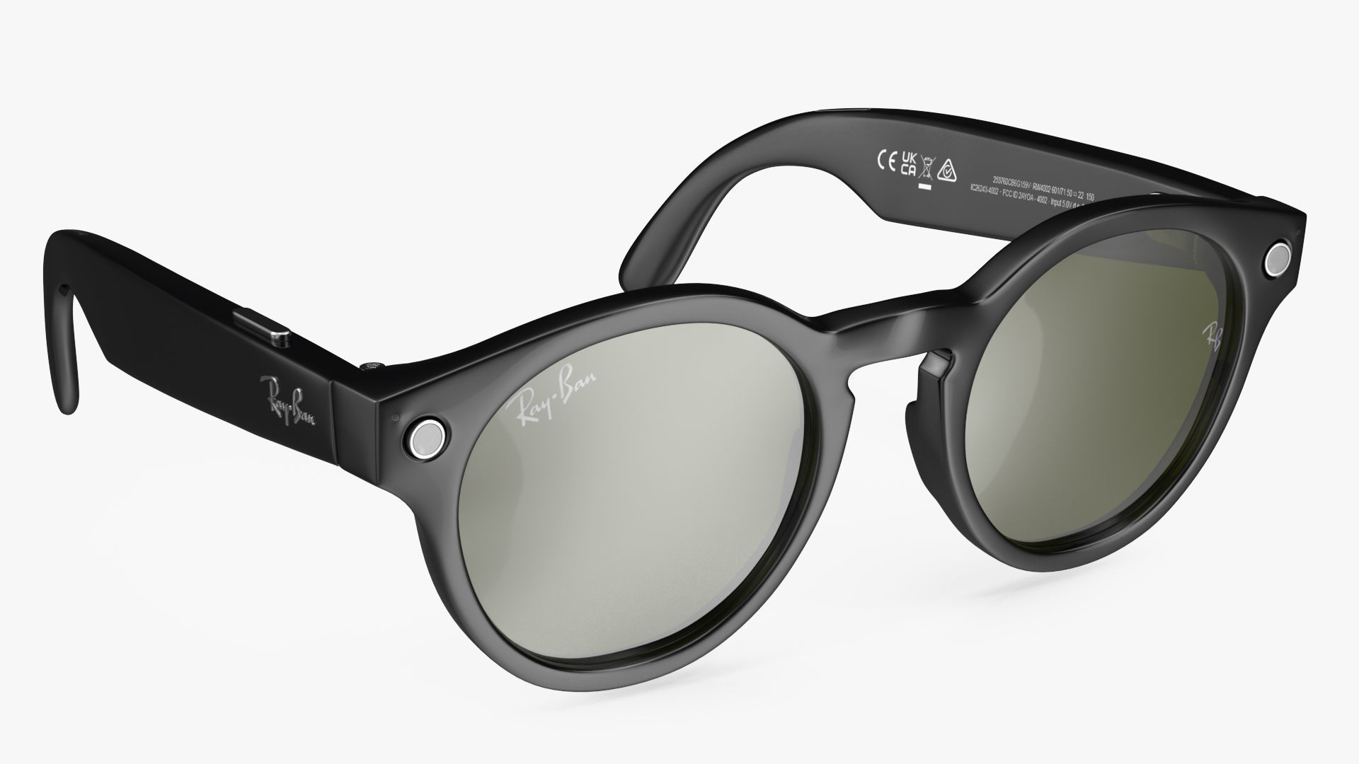 Ray Ban Stories Round Smart Glasses Dark 3D model_1
