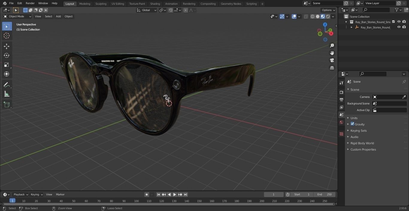 Ray Ban Stories Round Smart Glasses Dark 3D model_31