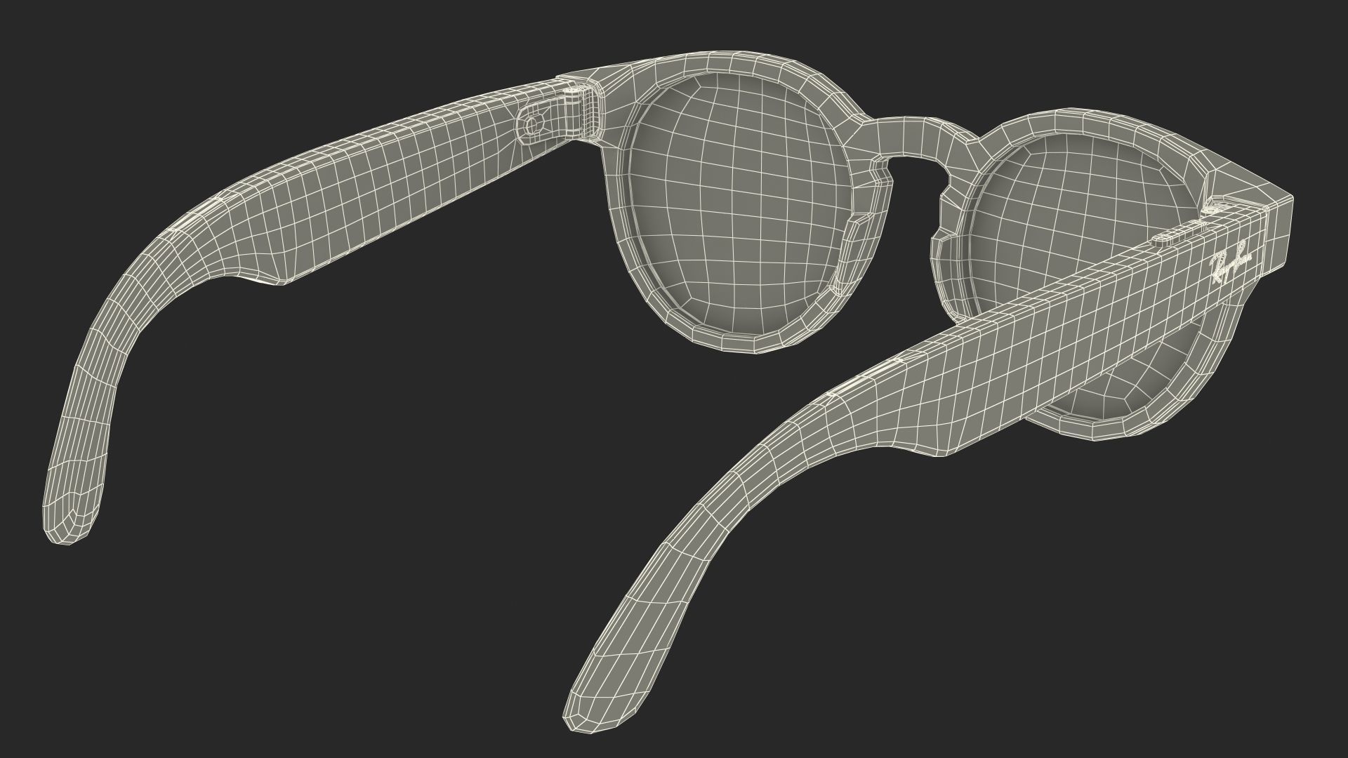 Ray Ban Stories Round Smart Glasses Dark 3D model_23