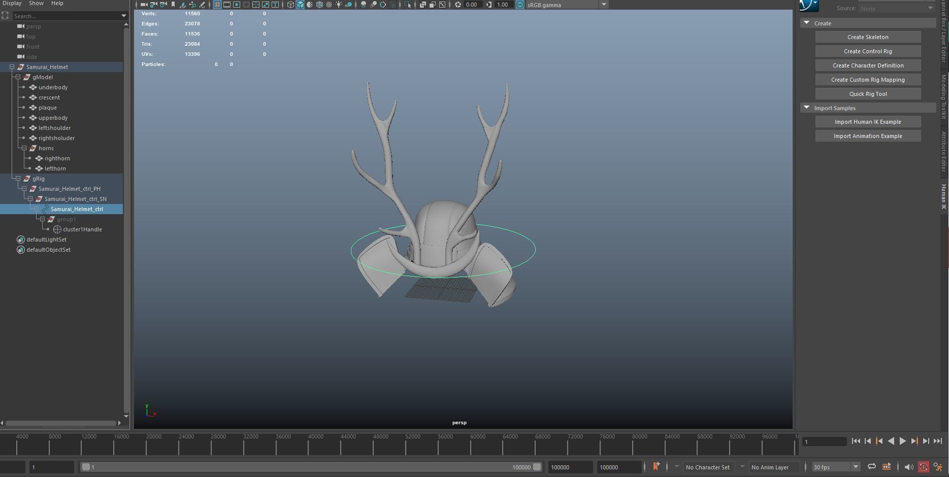 Samurai Helmet 3D model_13