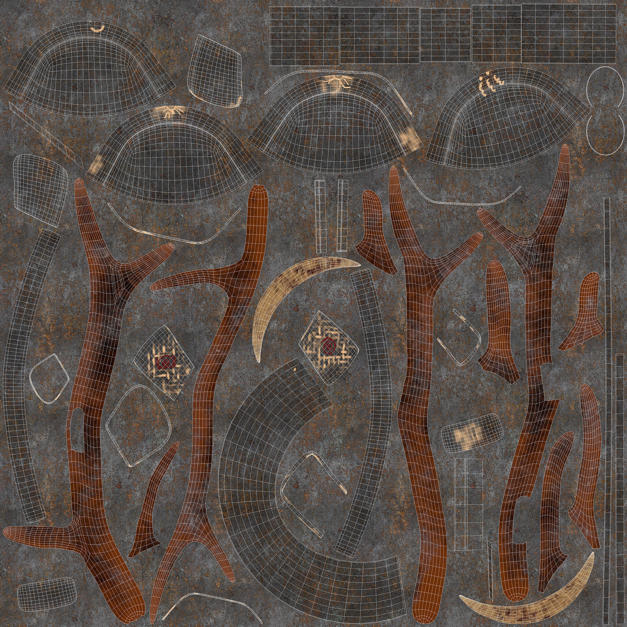 Samurai Helmet 3D model_12