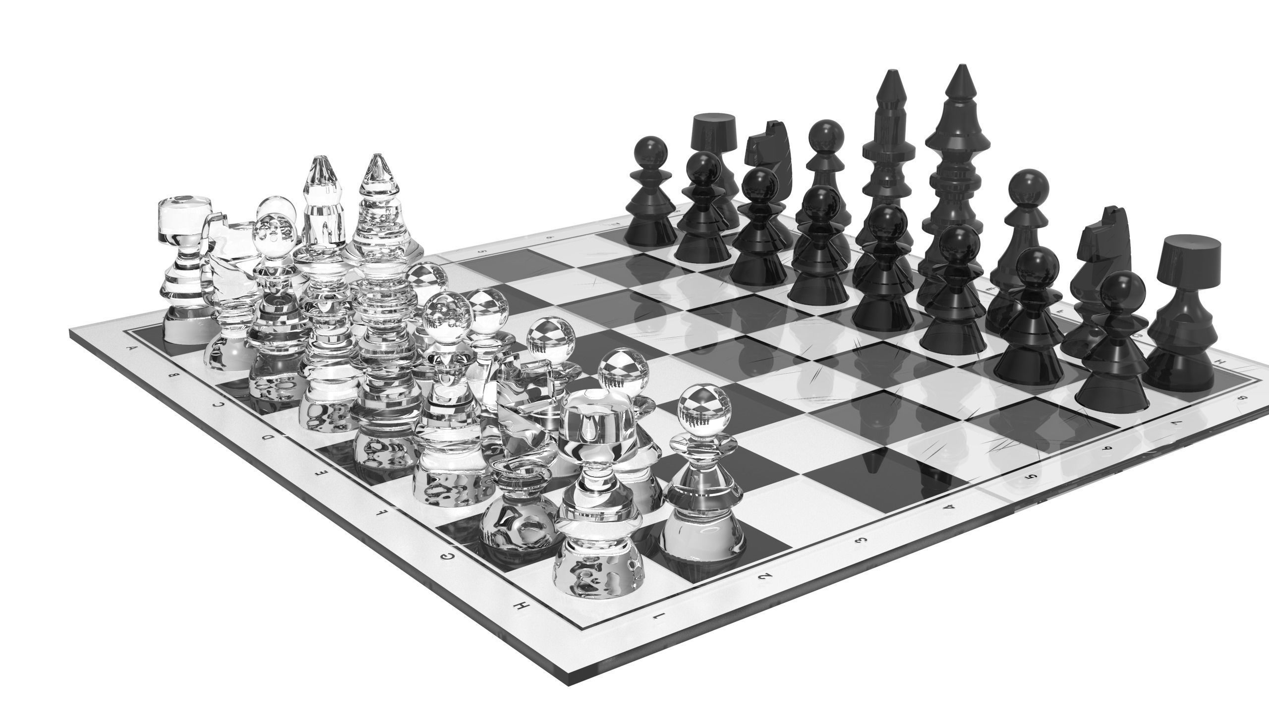 Chess board 3D model_19