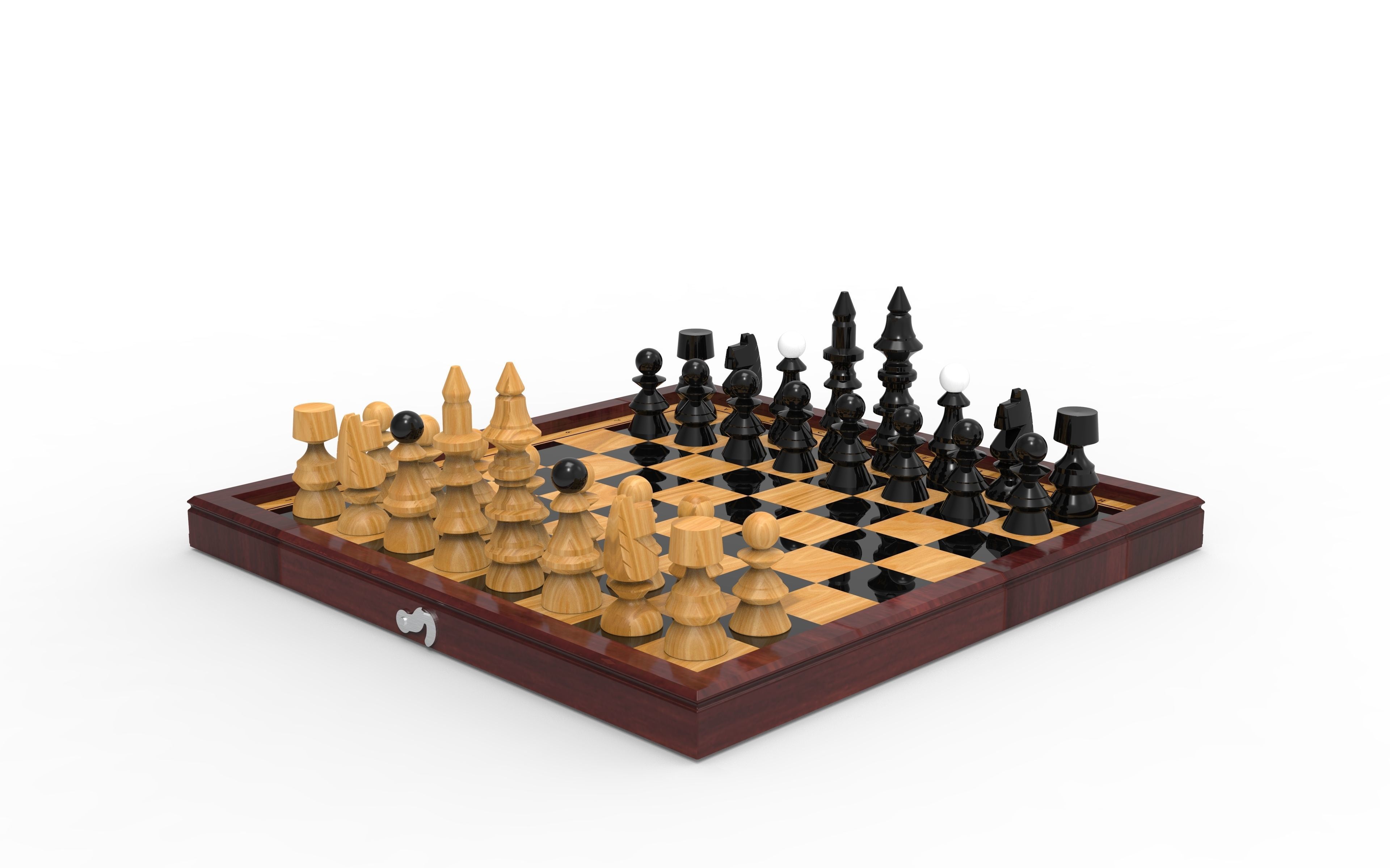 Chess board 3D model_3