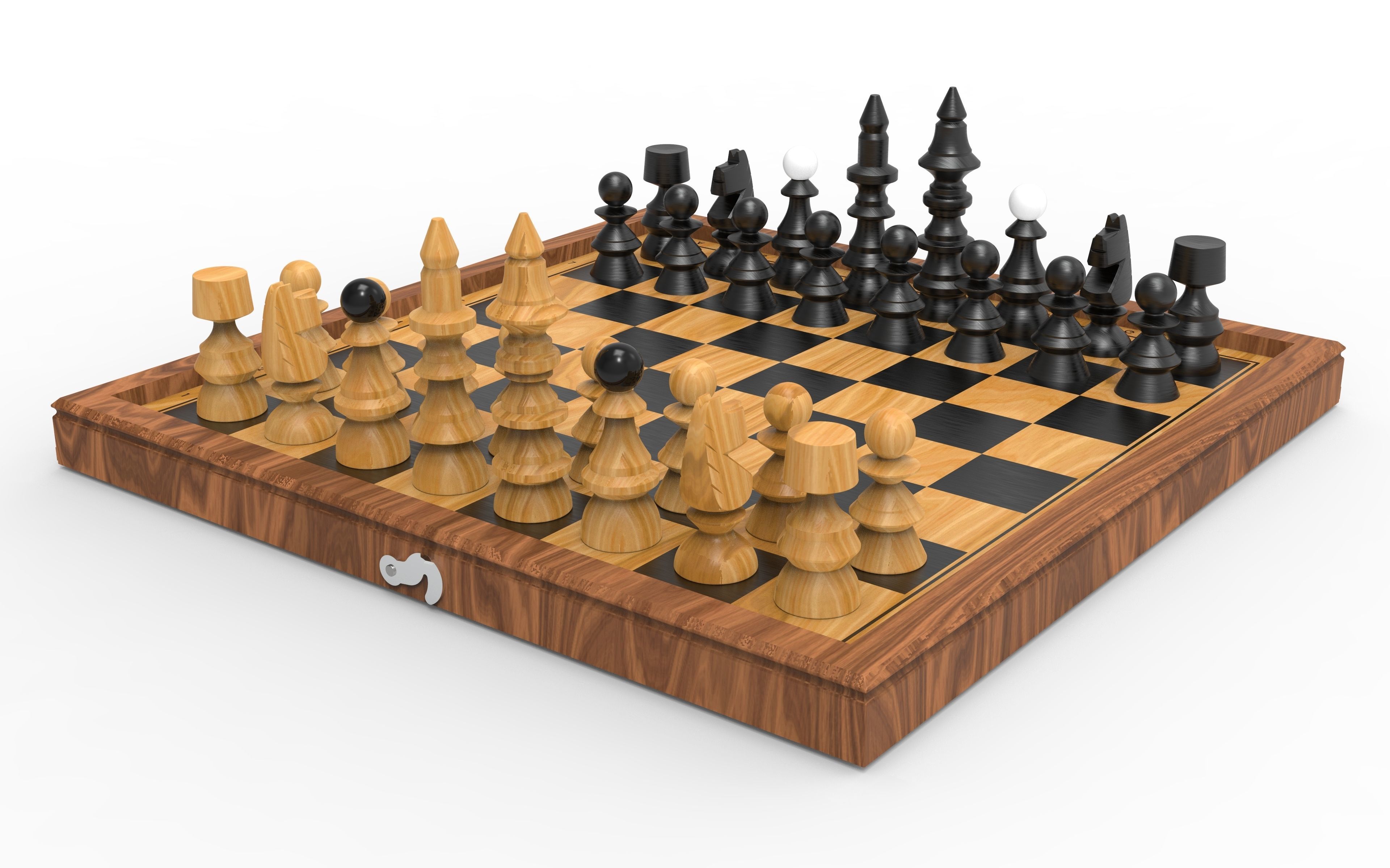 Chess board 3D model_5