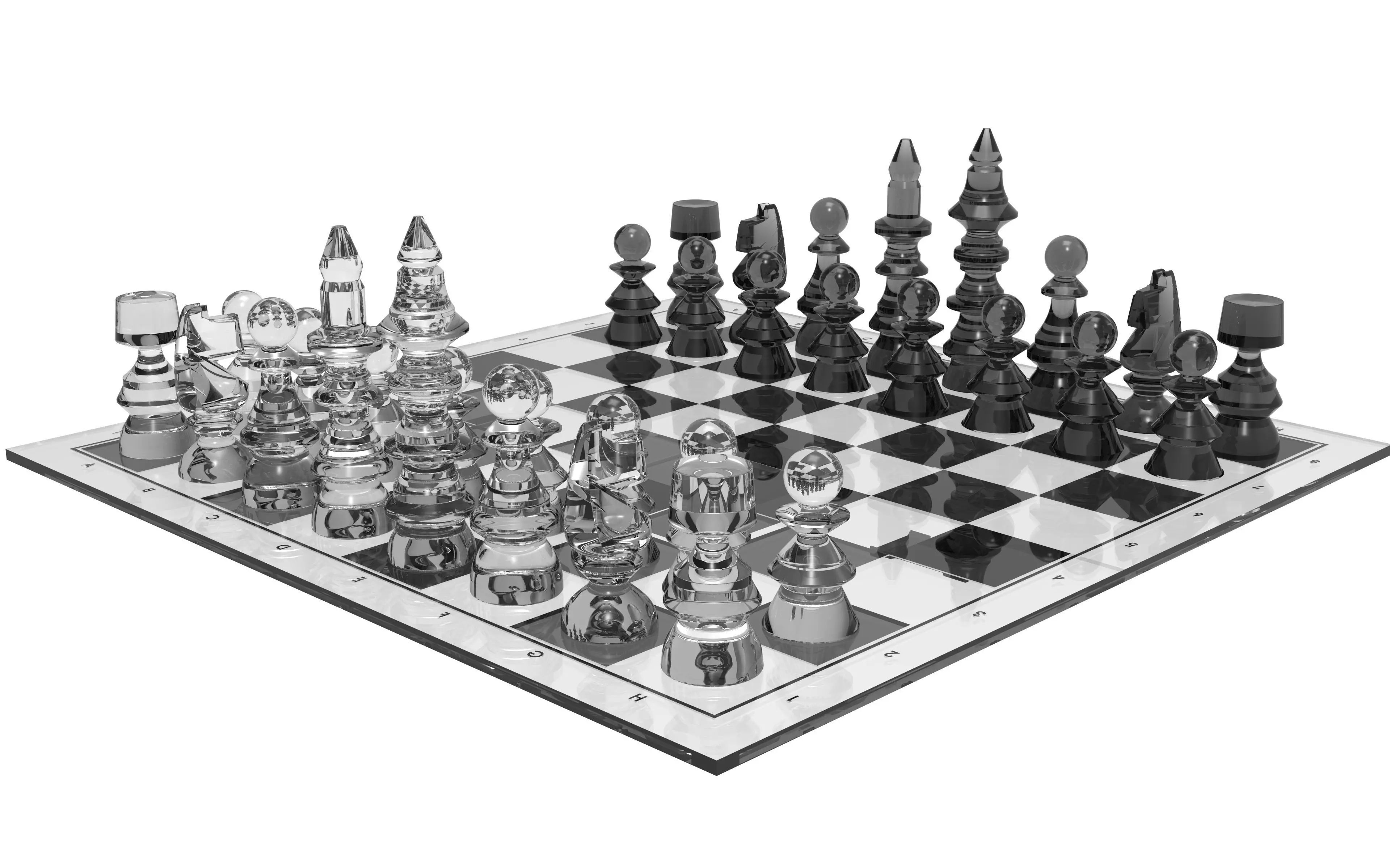 Chess board 3D model_0