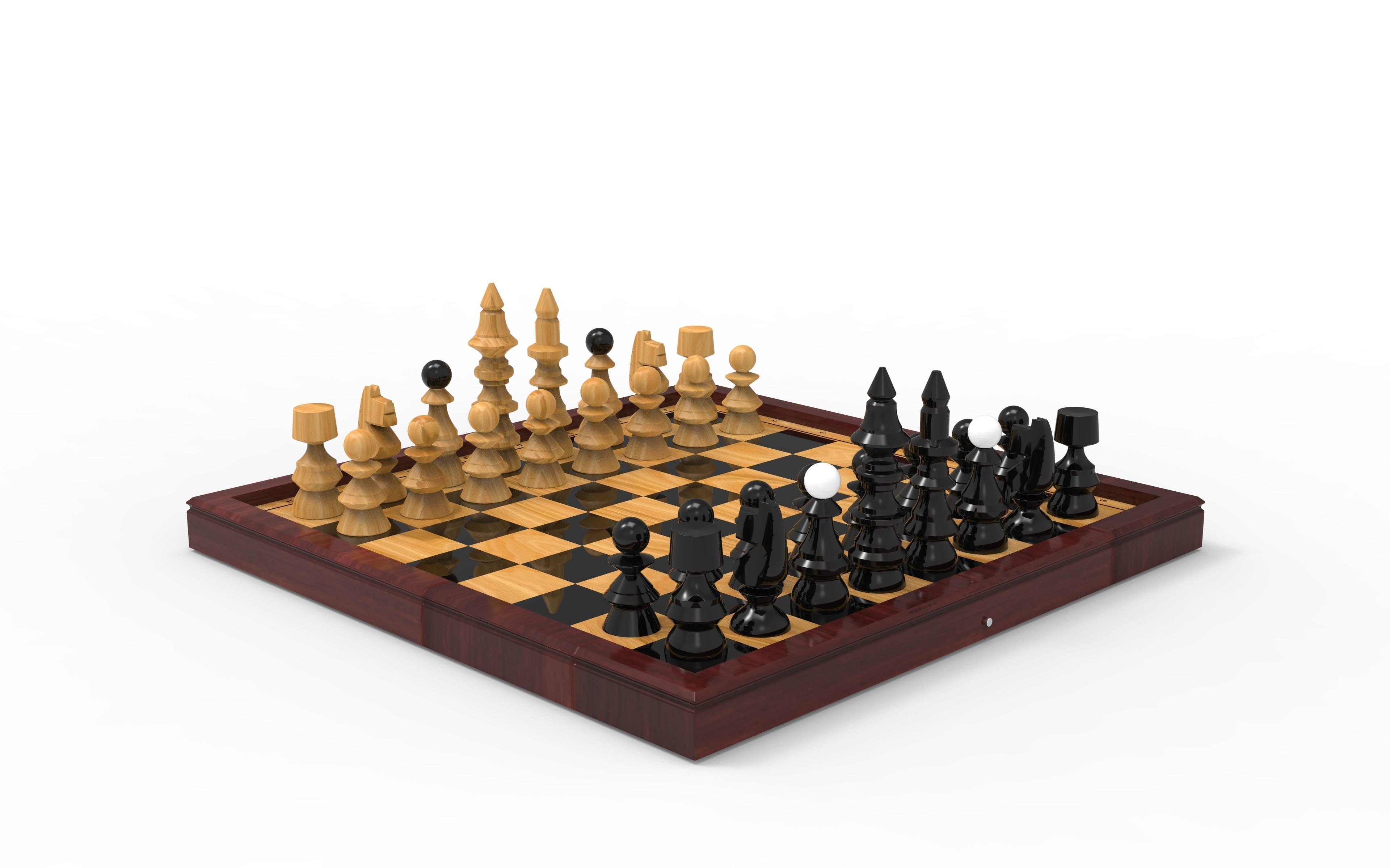Chess board 3D model_2
