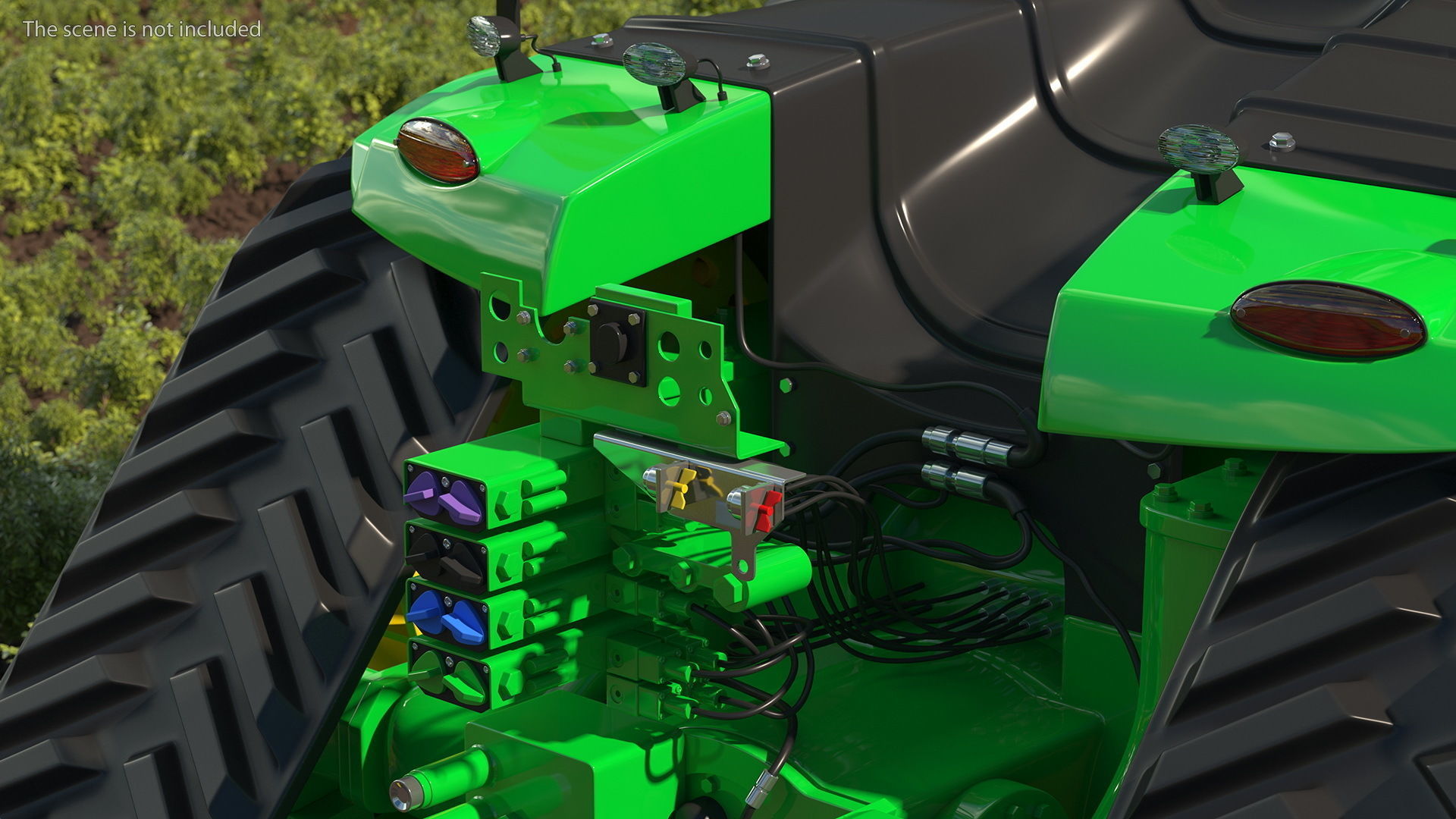 John Deere Four Track 9RX Series Tractor Clean 3D model_10