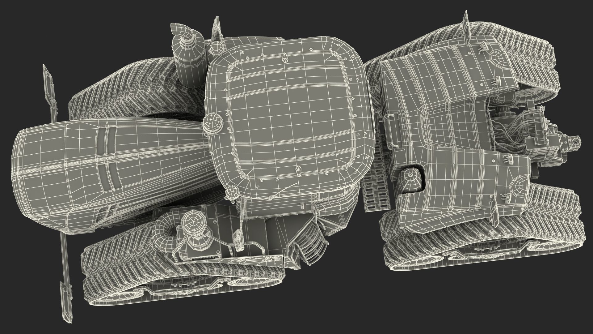 John Deere Four Track 9RX Series Tractor Clean 3D model_39