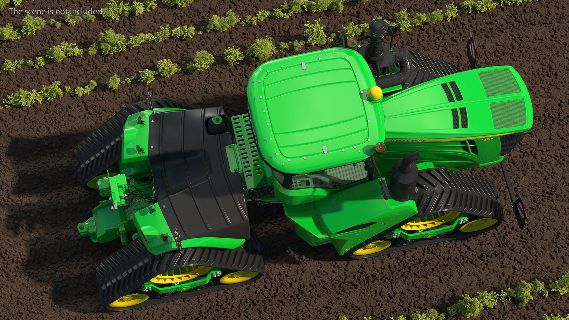 John Deere Four Track 9RX Series Tractor Clean 3D model_6