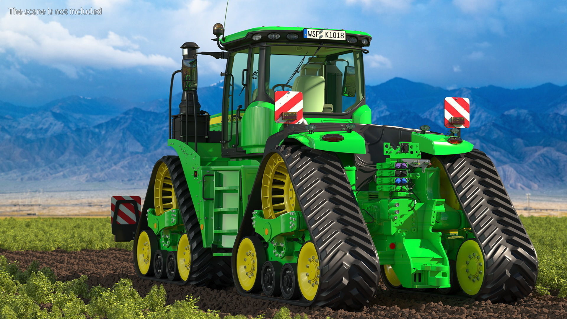John Deere Four Track 9RX Series Tractor Clean 3D model_4