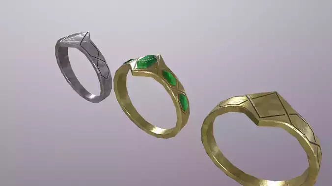 Ring 3 three gold rings with stones