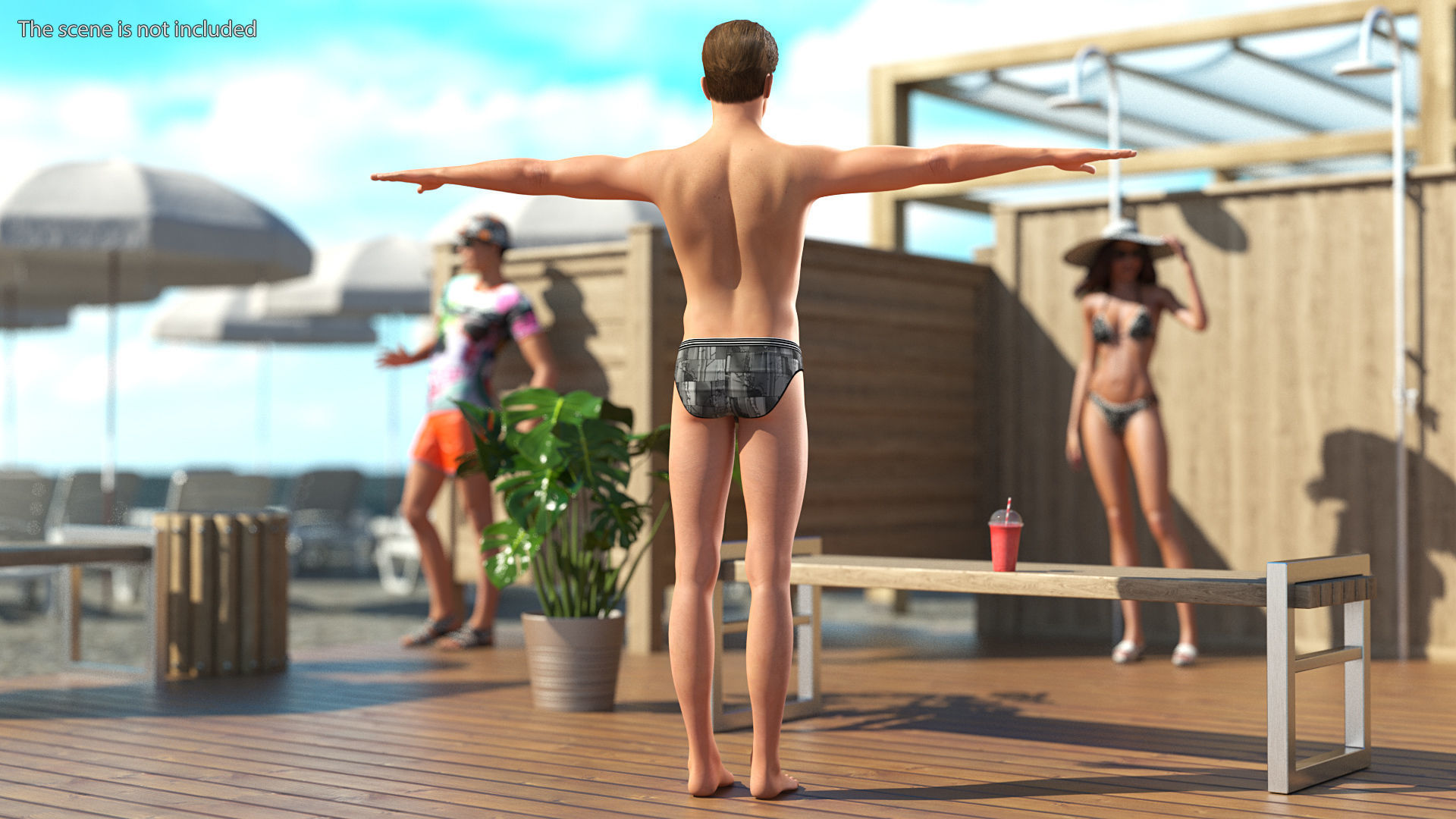 Young Man Underwear Neutral Pose 3D model_2