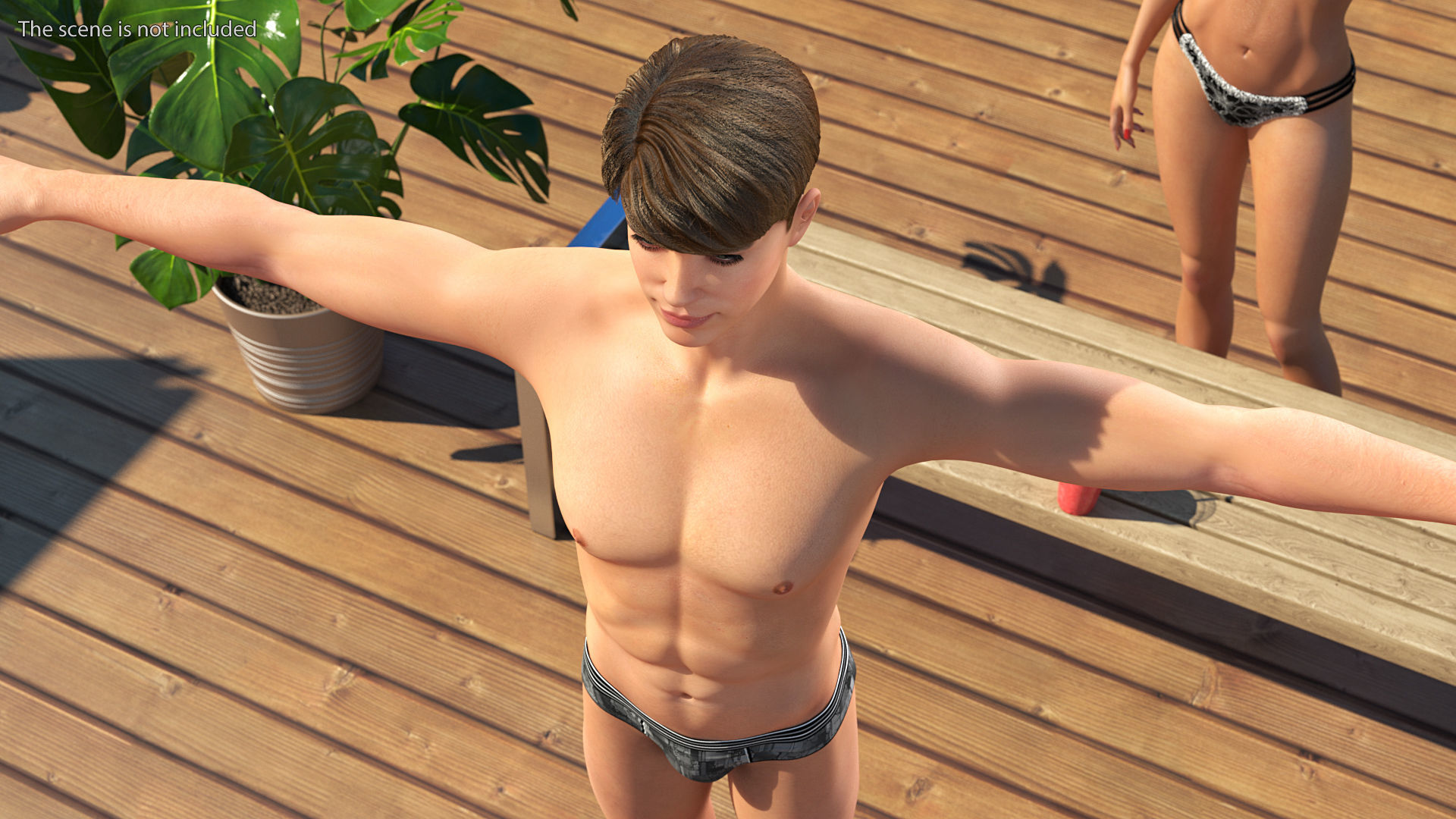 Young Man Underwear Neutral Pose 3D model_4