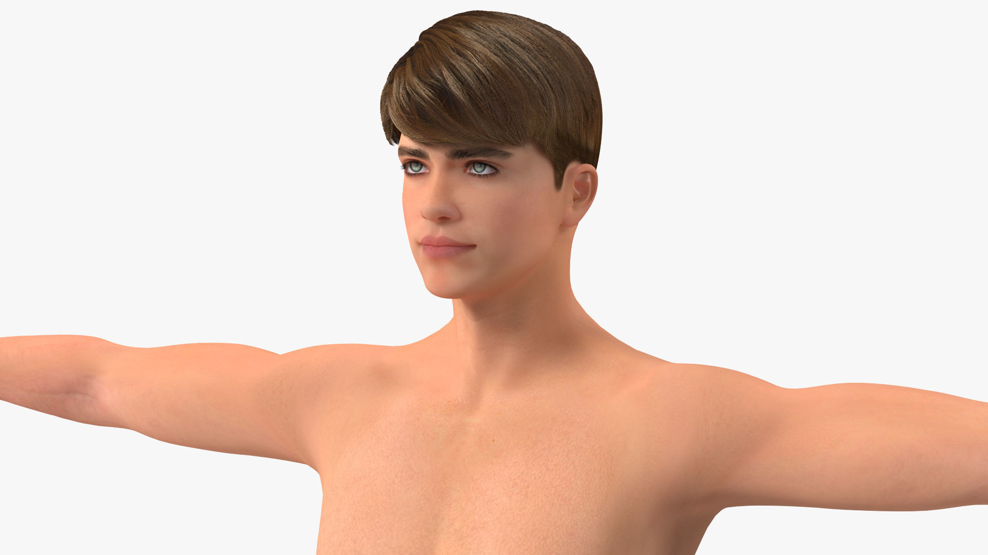 Young Man Underwear Neutral Pose 3D model_9