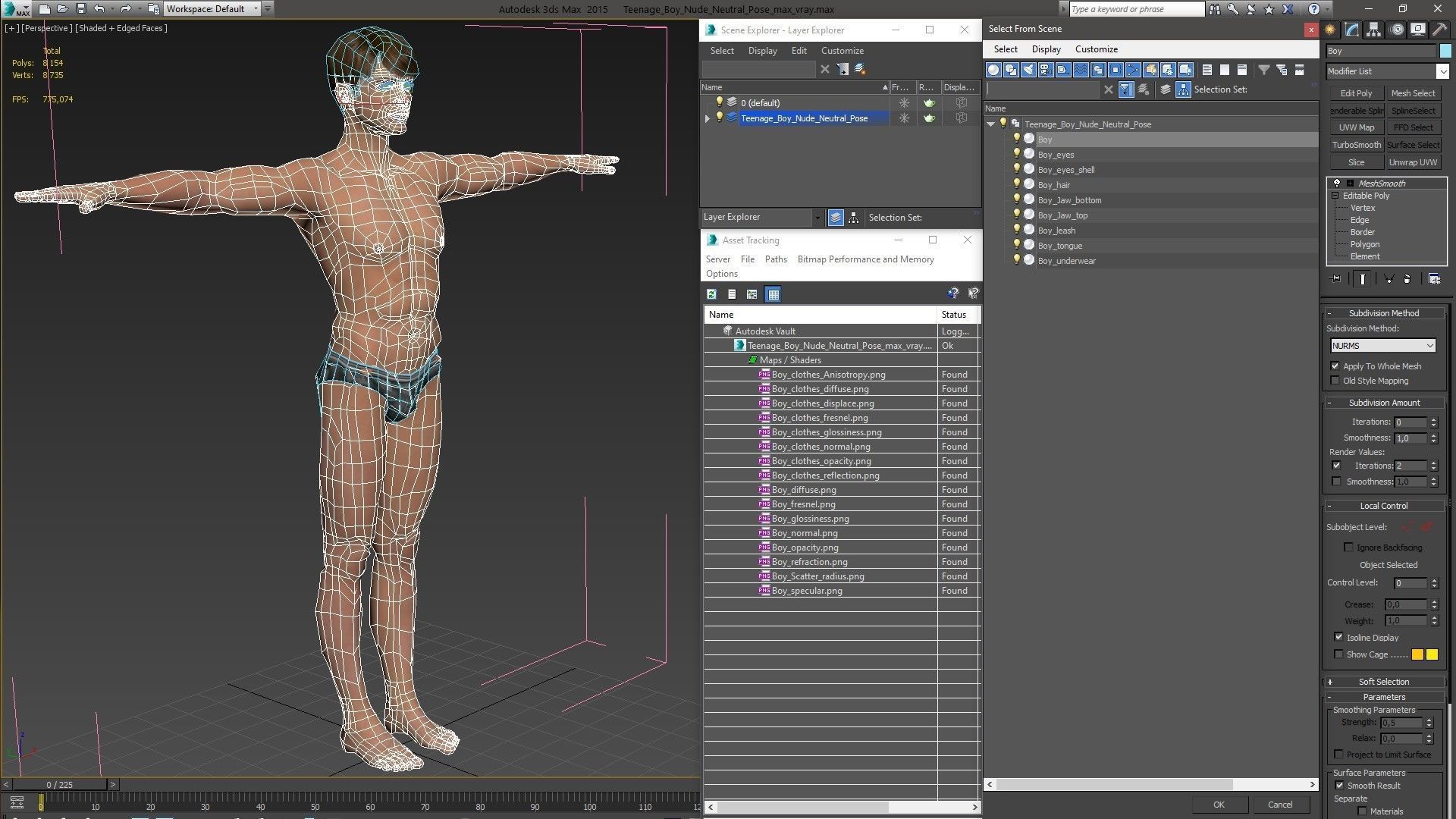 Young Man Underwear Neutral Pose 3D model_18