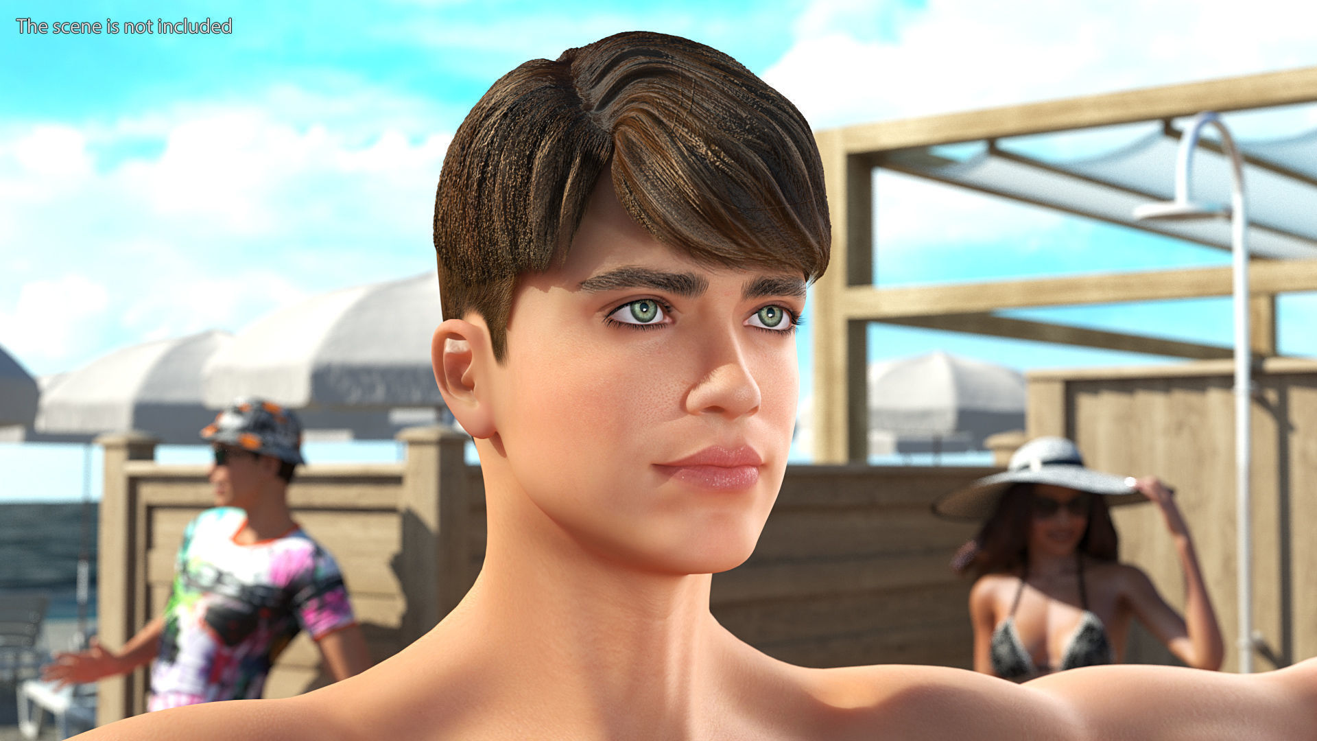 Young Man Underwear Neutral Pose 3D model_3