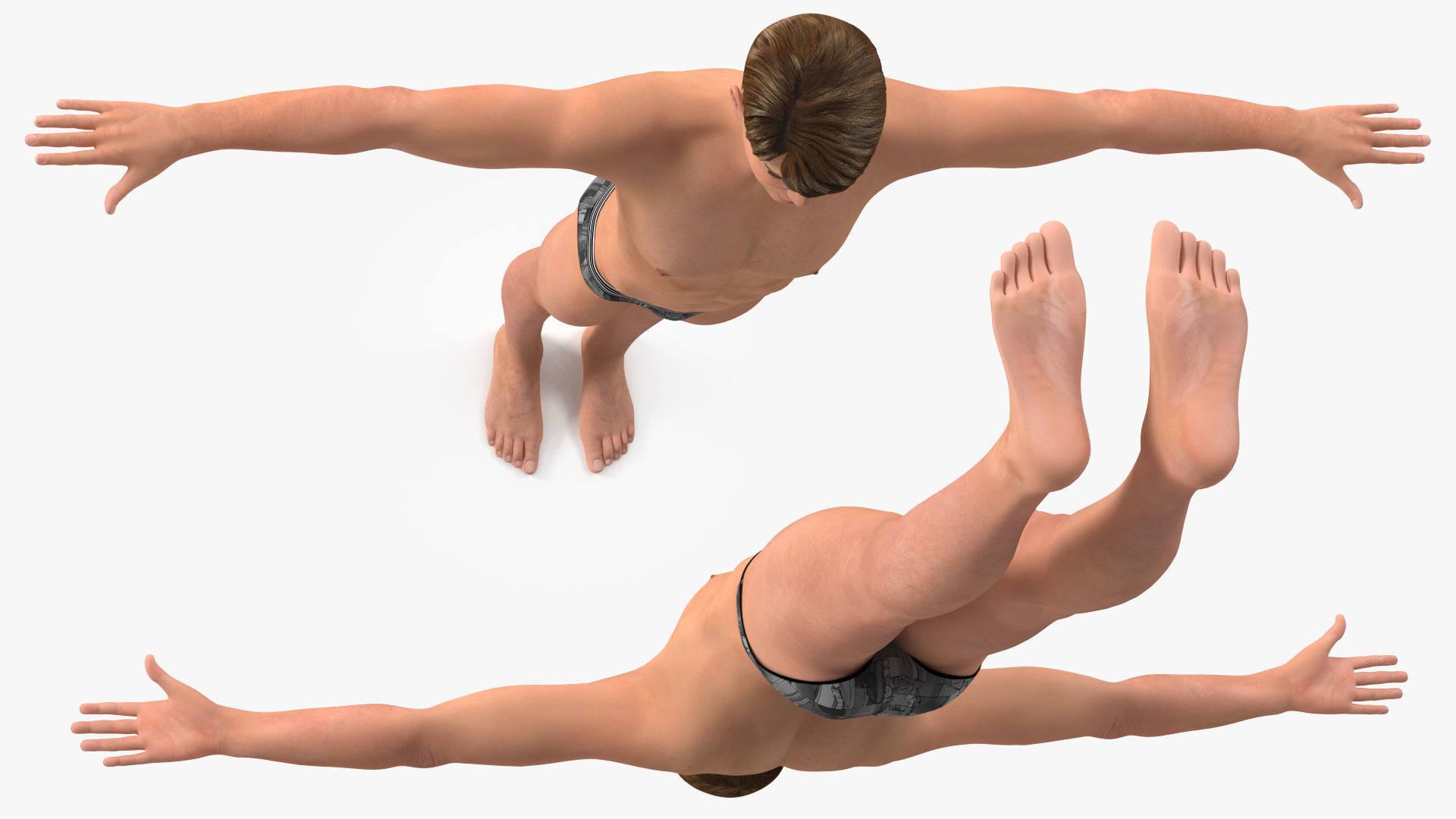 Young Man Underwear Neutral Pose 3D model_8