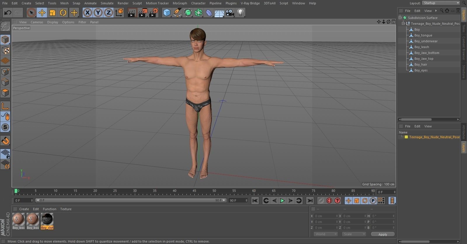 Young Man Underwear Neutral Pose 3D model_27