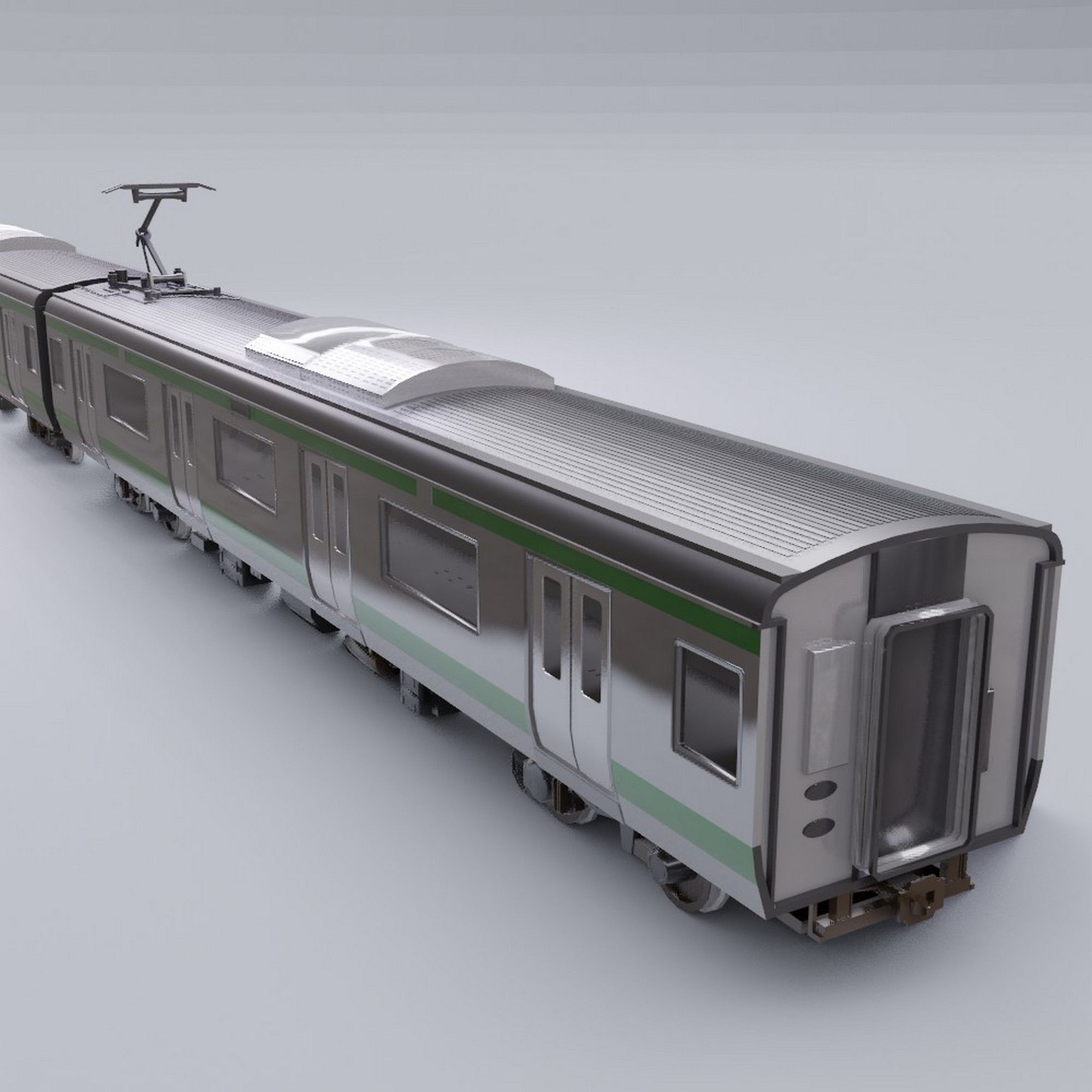 Japan Railway Train model in Blender 3D 3D model_3