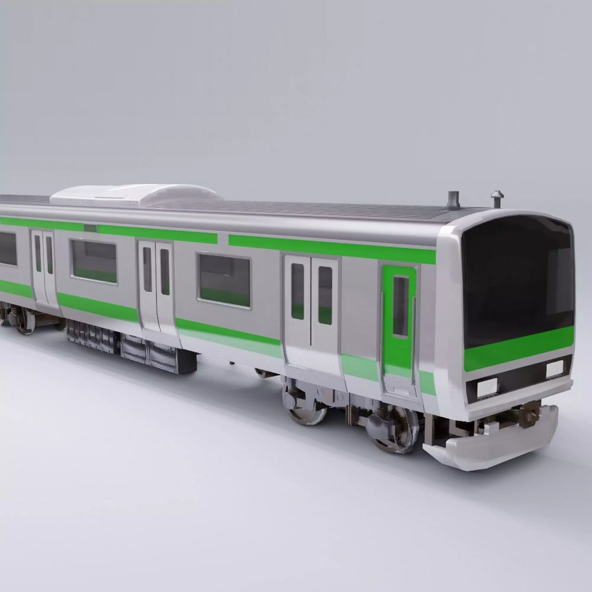 Japan Railway Train model in Blender 3D 3D model_0