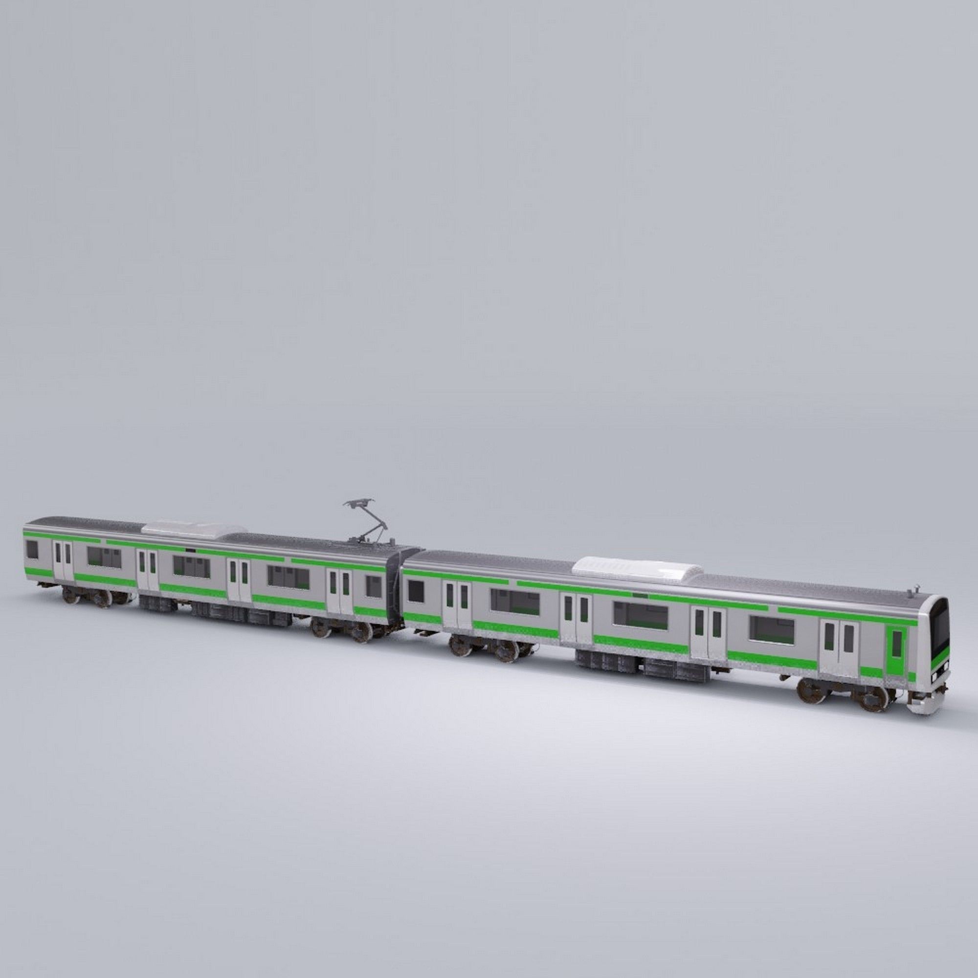 Japan Railway Train model in Blender 3D 3D model_1