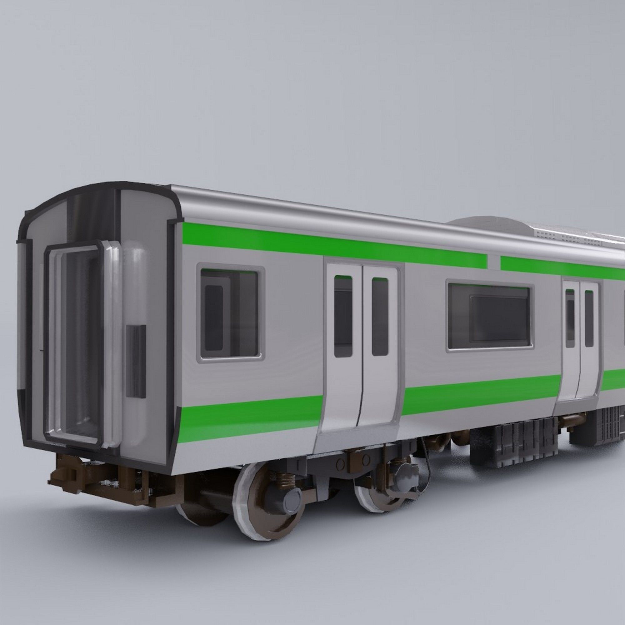 Japan Railway Train model in Blender 3D 3D model_2