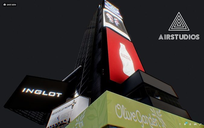 Times Square Building Low-poly 3D model