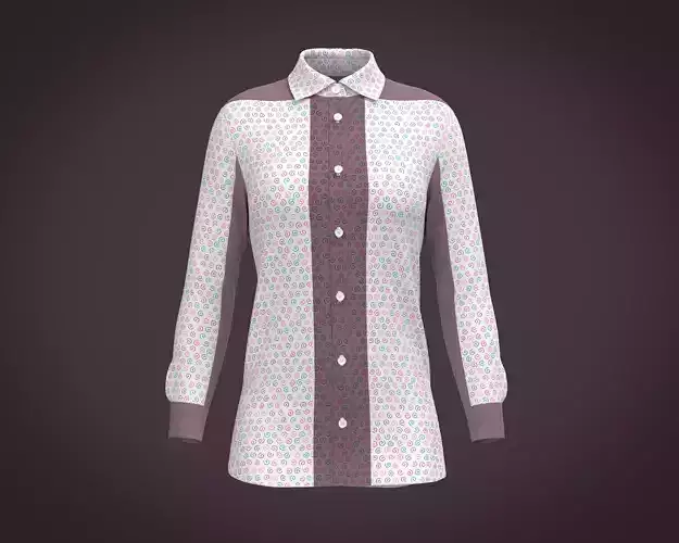 Female Print Shirt 3D model Female Print Shirt 3D model