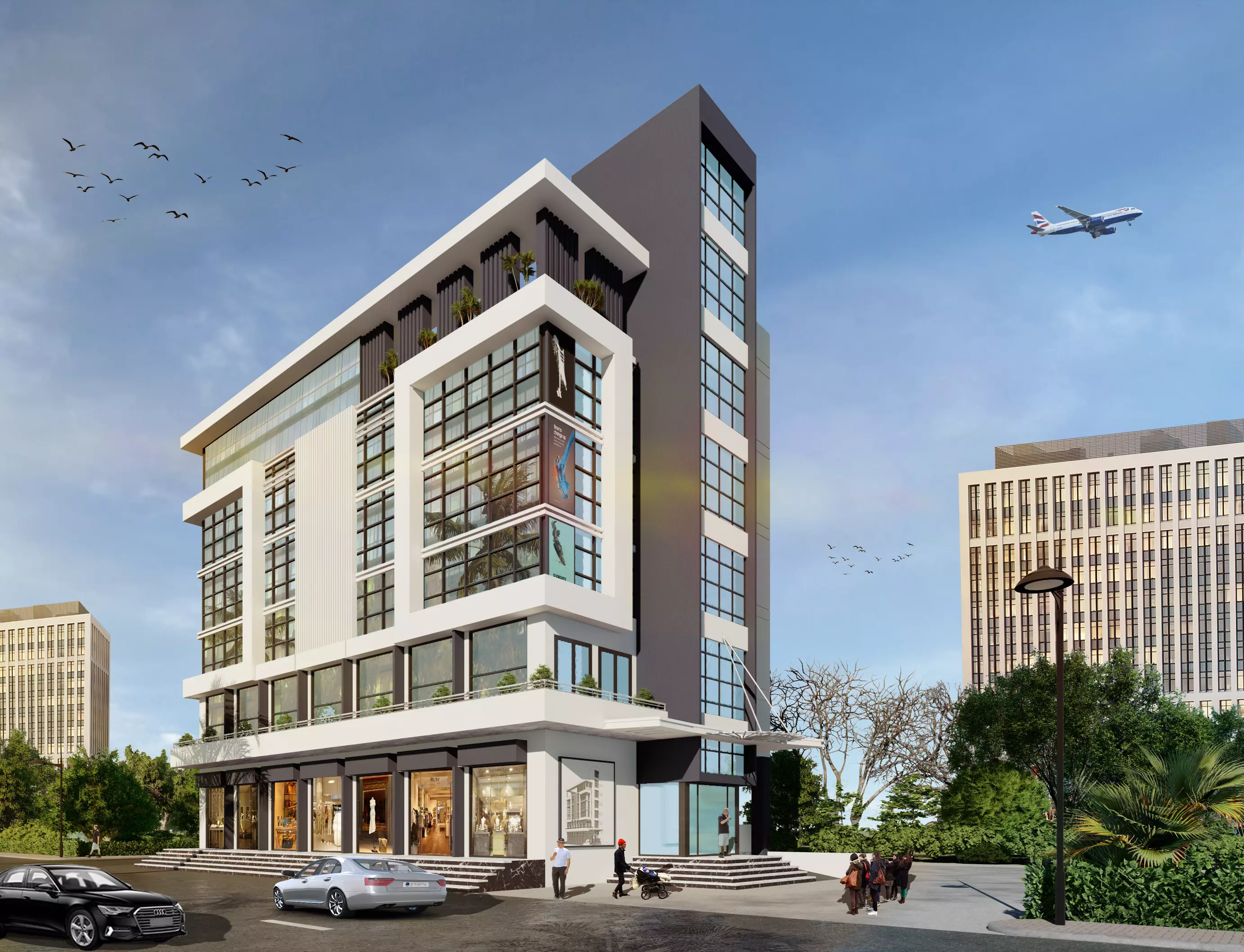 Modern Building N28 3D model