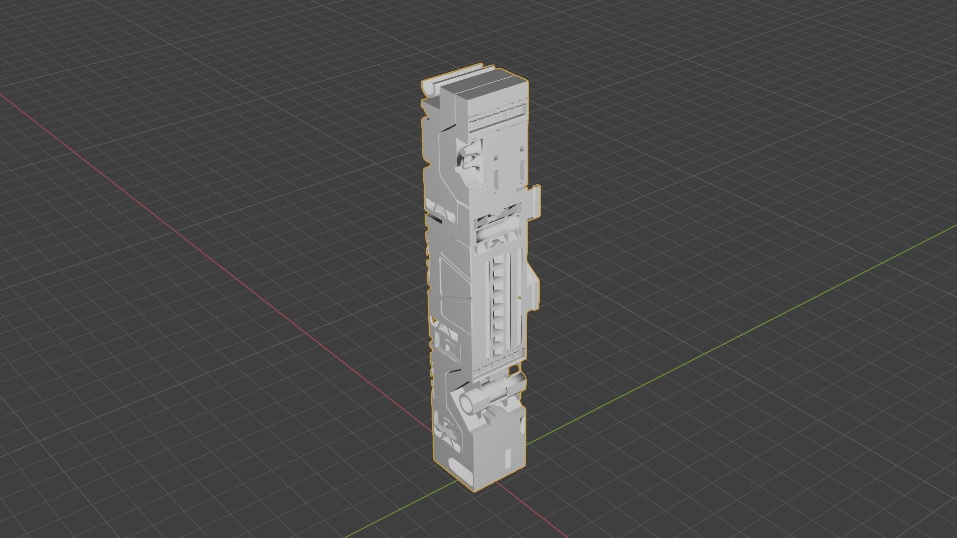 Sci-Fi Hard Surface Pillar with textures Low-poly 3D model_27