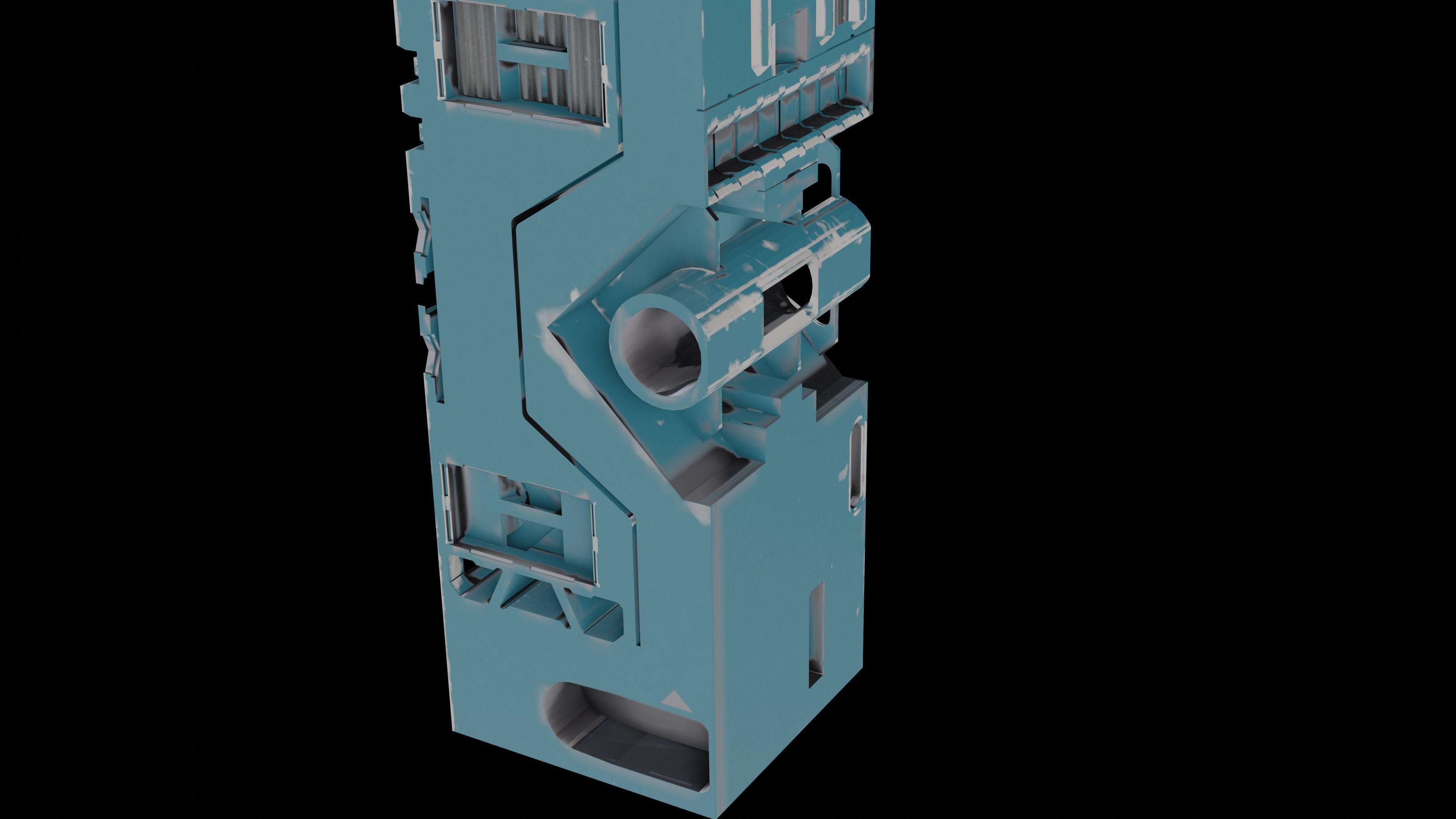 Sci-Fi Hard Surface Pillar with textures Low-poly 3D model_17